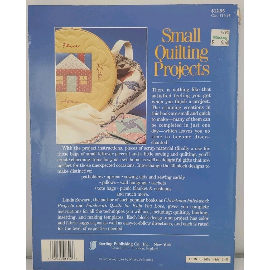 Small Quilting Projects by Linda Seward Illustrated Instructions Book 1988