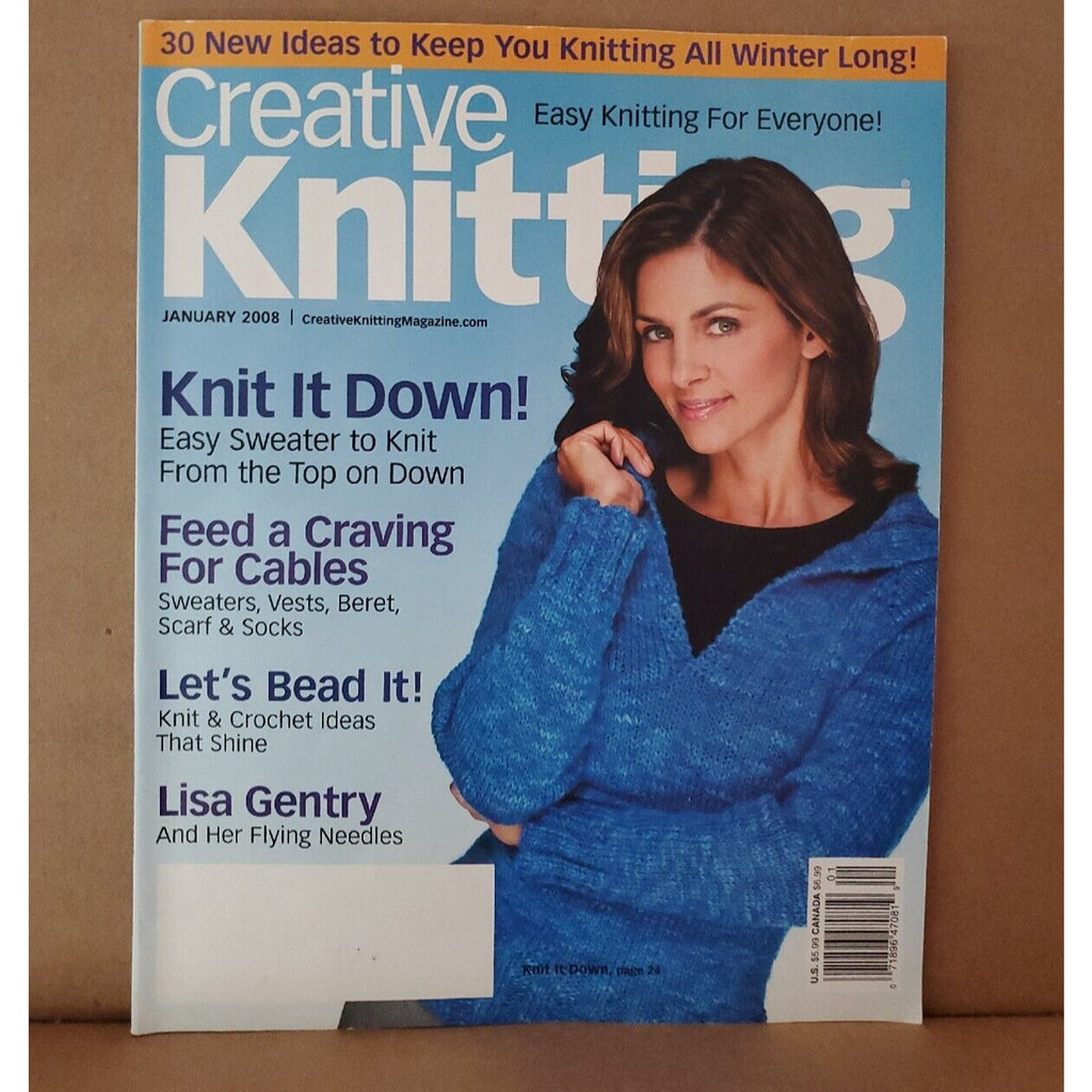 Creative Knitting Knit Magazine Patterns Book January 2008