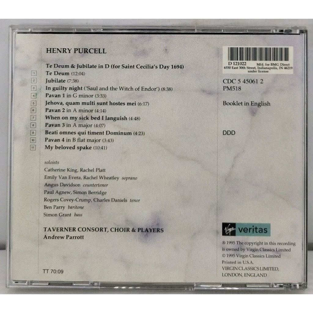 Taverner Consort, Choir & Players: Purcell: Te Deum & Jubilate (1995) - CD