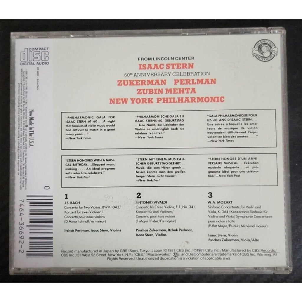 Isaac Stern 60th Anniversary Celebration Audio (CD)