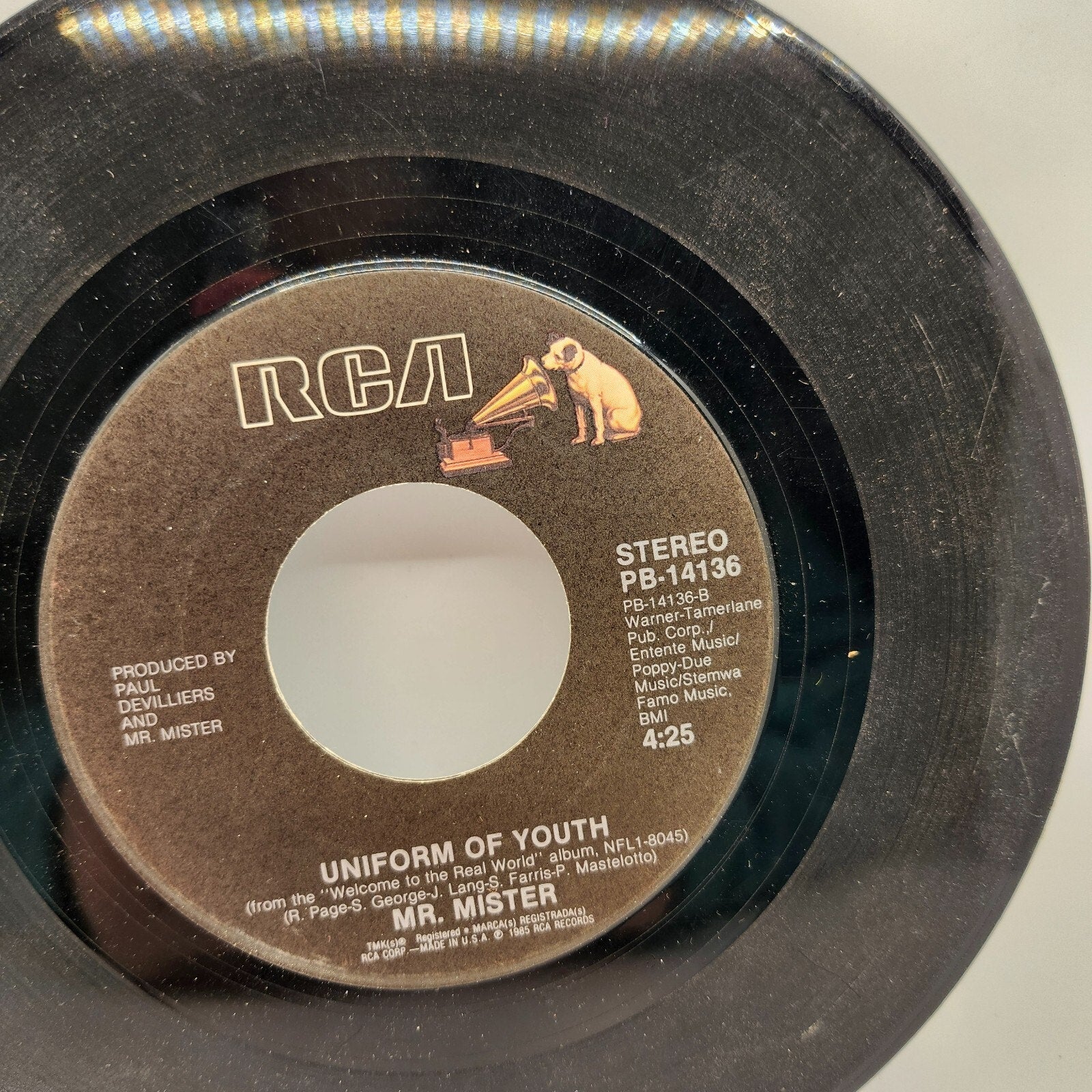 Uniform of Youth / Broken Wings by Mr. Mister (Record) - PB-14136