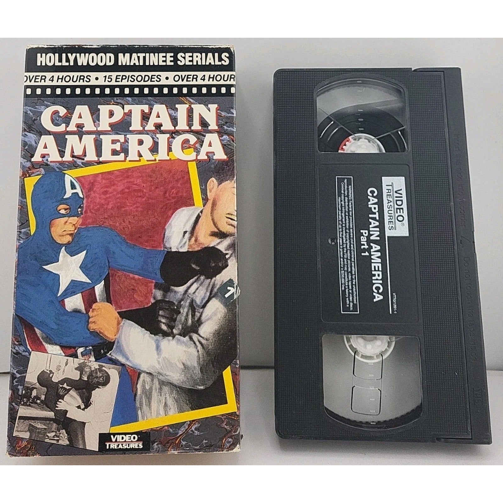 Captain America VHS Hollywood Matinee Serials 1944 Video Treasures