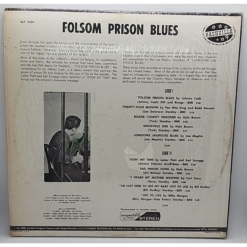 Johnny Cash Flatt & Scruggs Folsom Prison Blues Record Nashville 2059