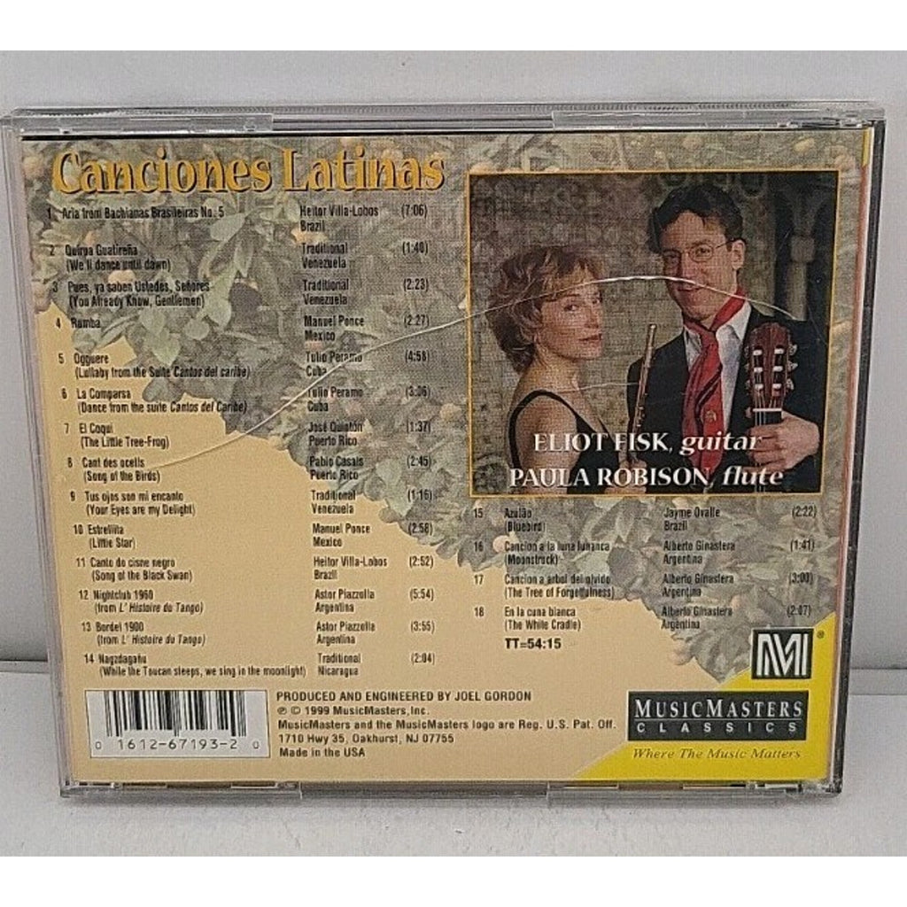Eliot Fisk & Paula Robison - Canciones Latinas CD 1999 Classical MusicMasters