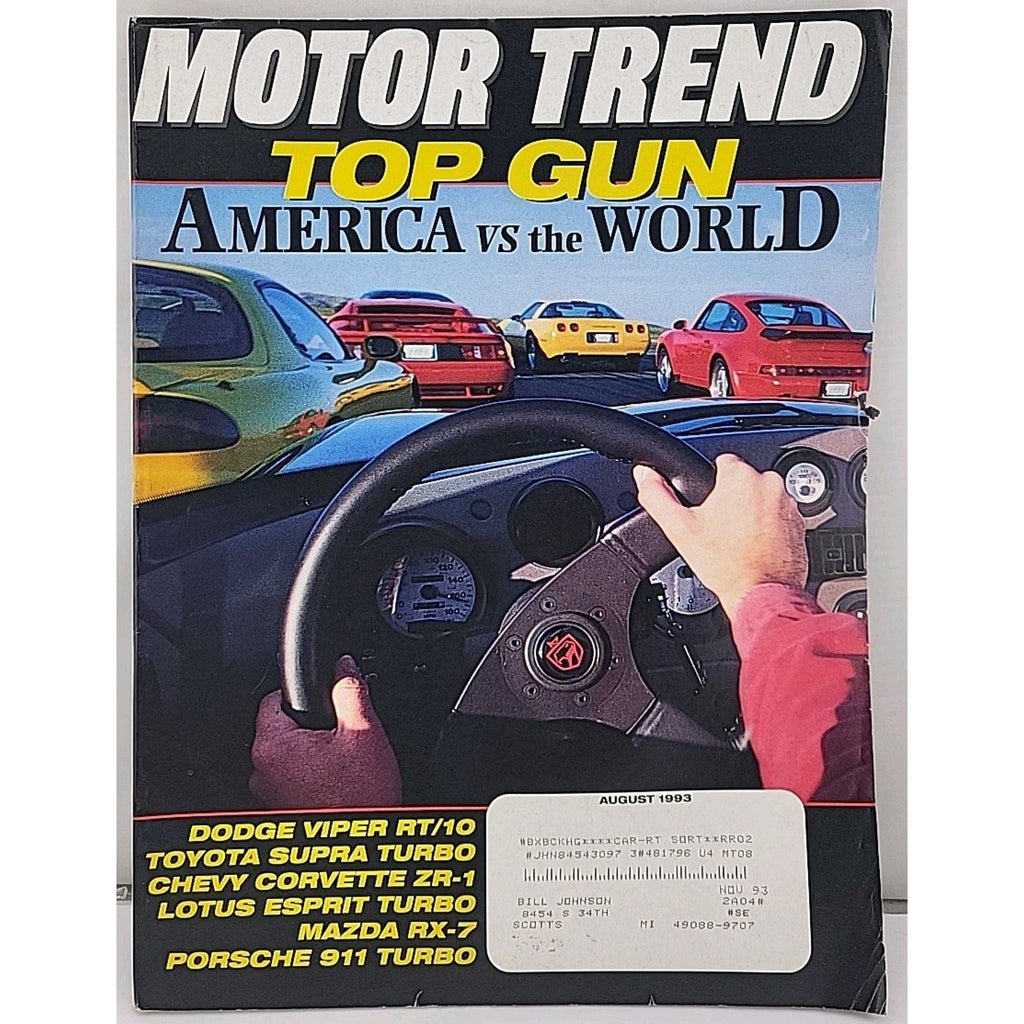 Motor Trend Magazine - August 1993 - Volume 45 Number 8