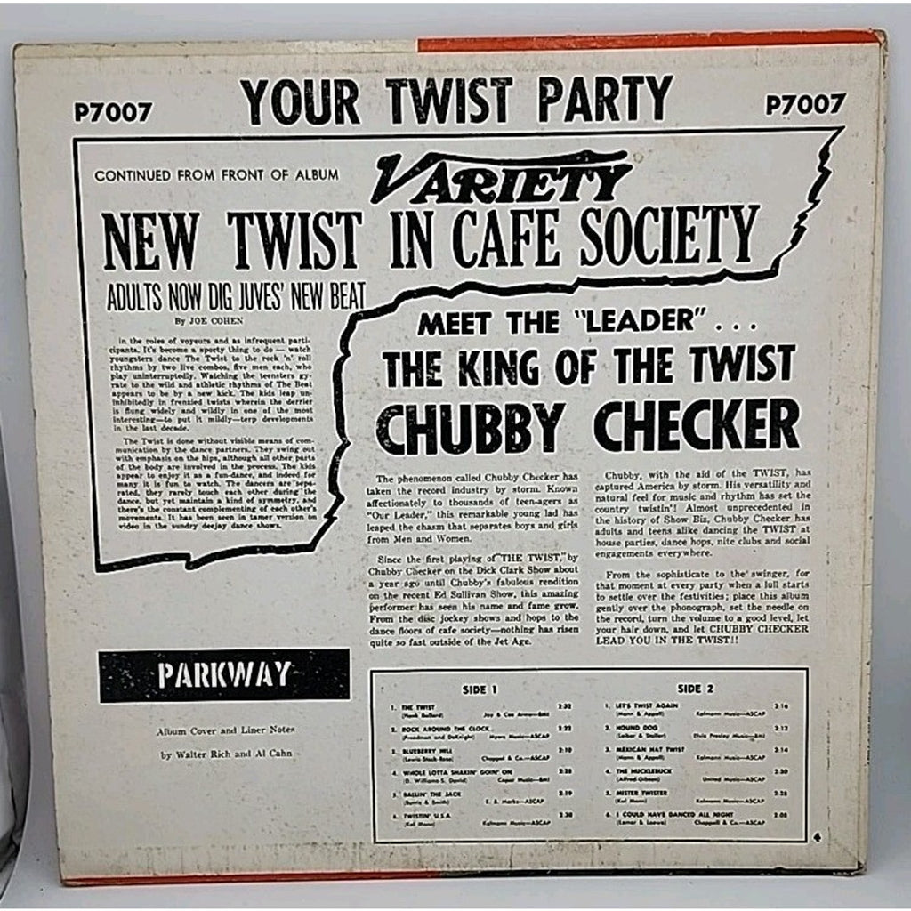 Chubby Checker – Your Twist Party LP (Parkway P-7007) Original 1961