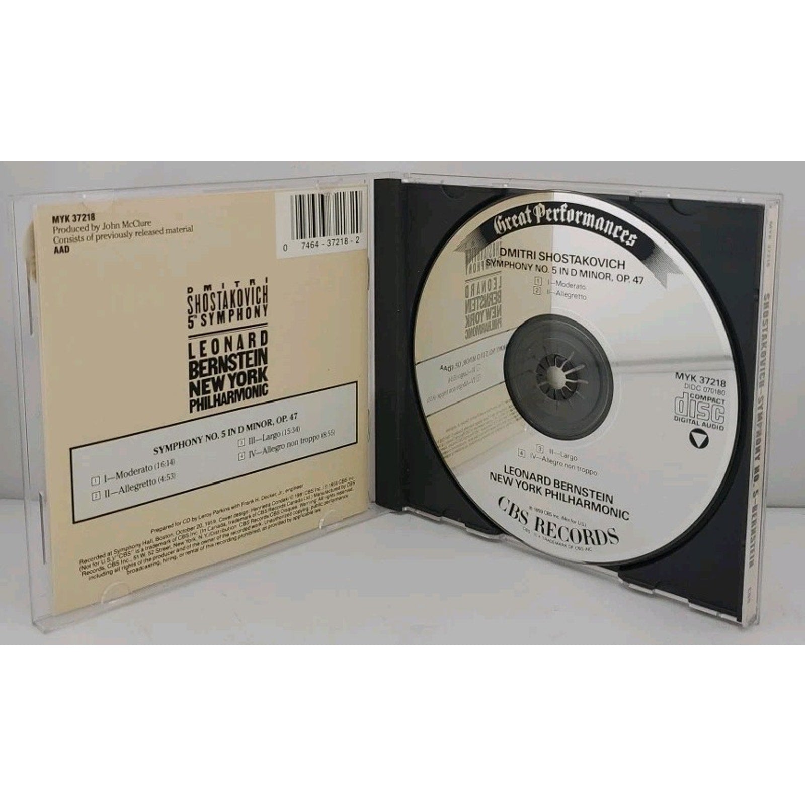 Shostakovich CD 5th Symphony - 1959 Leondard Bernstein Recording NY Philharmonic