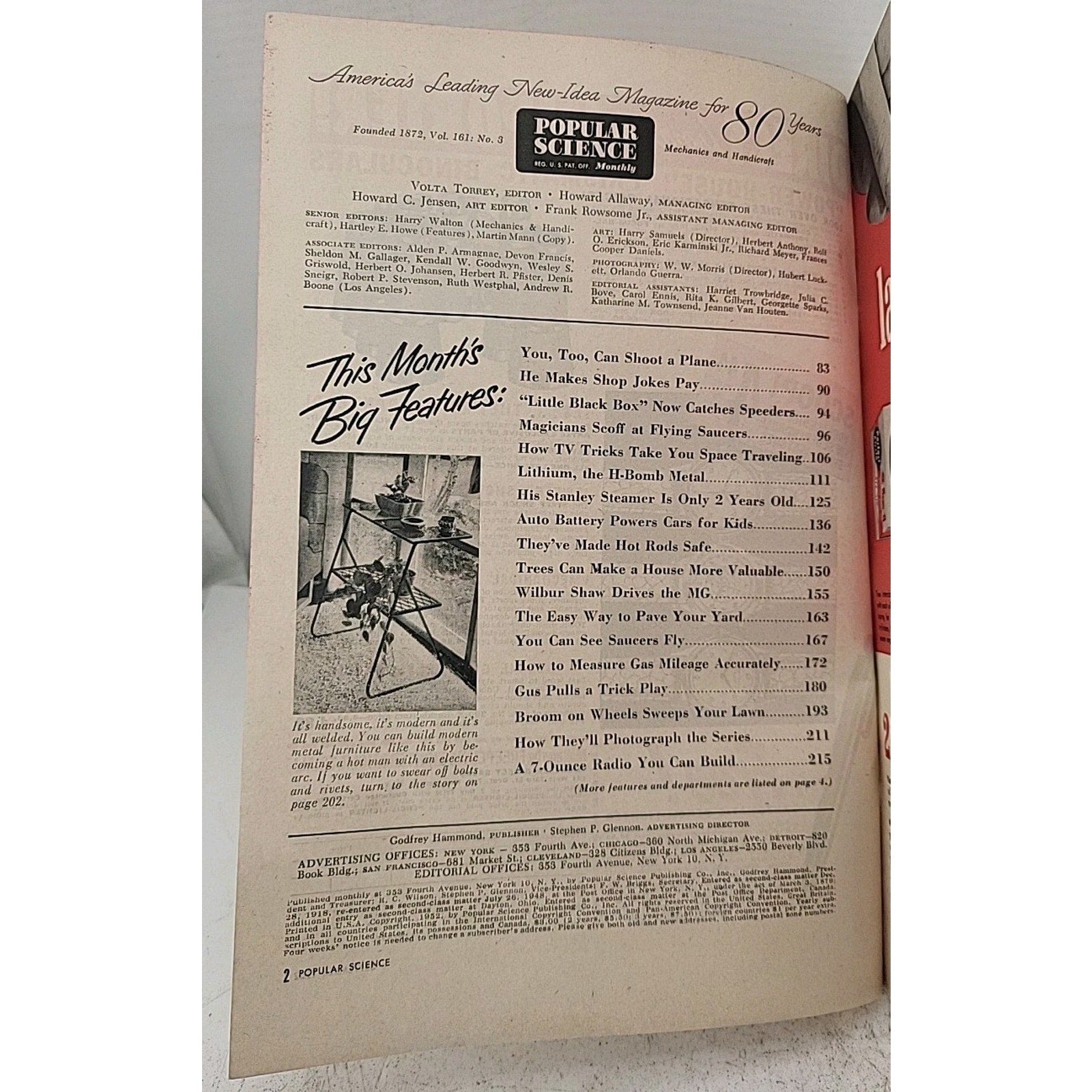 Popular Science Monthly: Mechanics And Handicraft - September 1952 - Vol.161