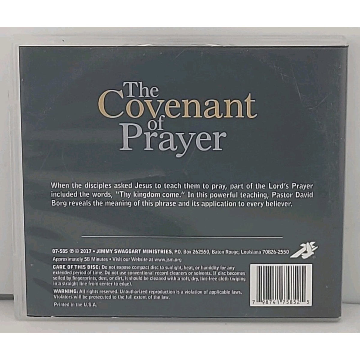 The Covenant Of Prayer By David Borg CD