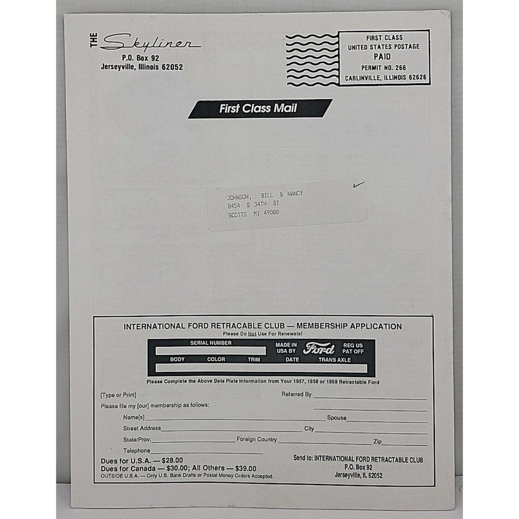 The Skyliner - International Retractable Club - December 1993 Number 150