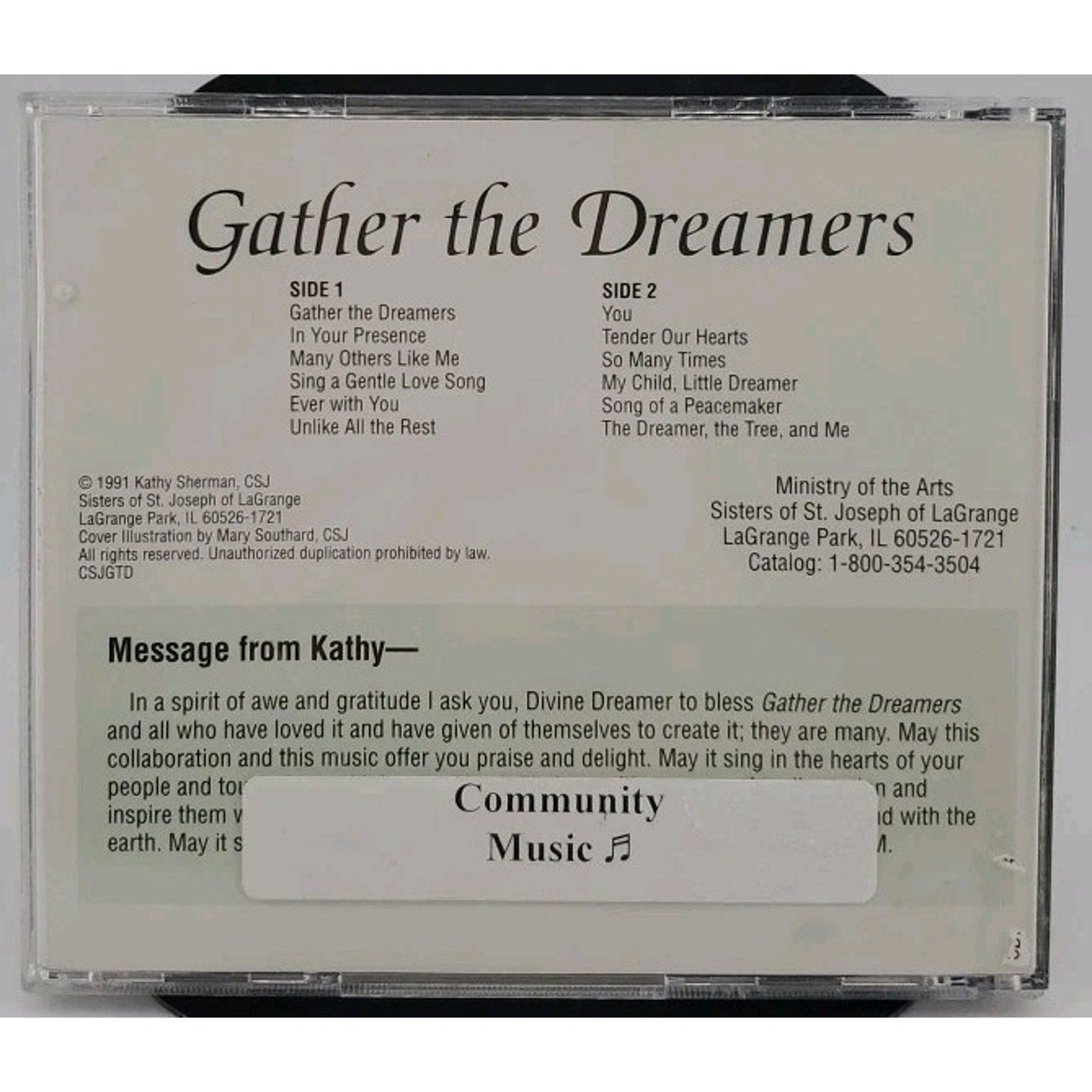 Gather The Dreamers CD - Music And Lyrics By Kathy Sherman