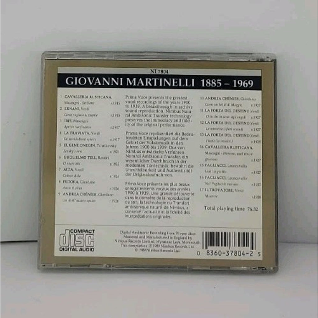 Giovanni Martinelli - Prima Voce (Nimbus Records CD)