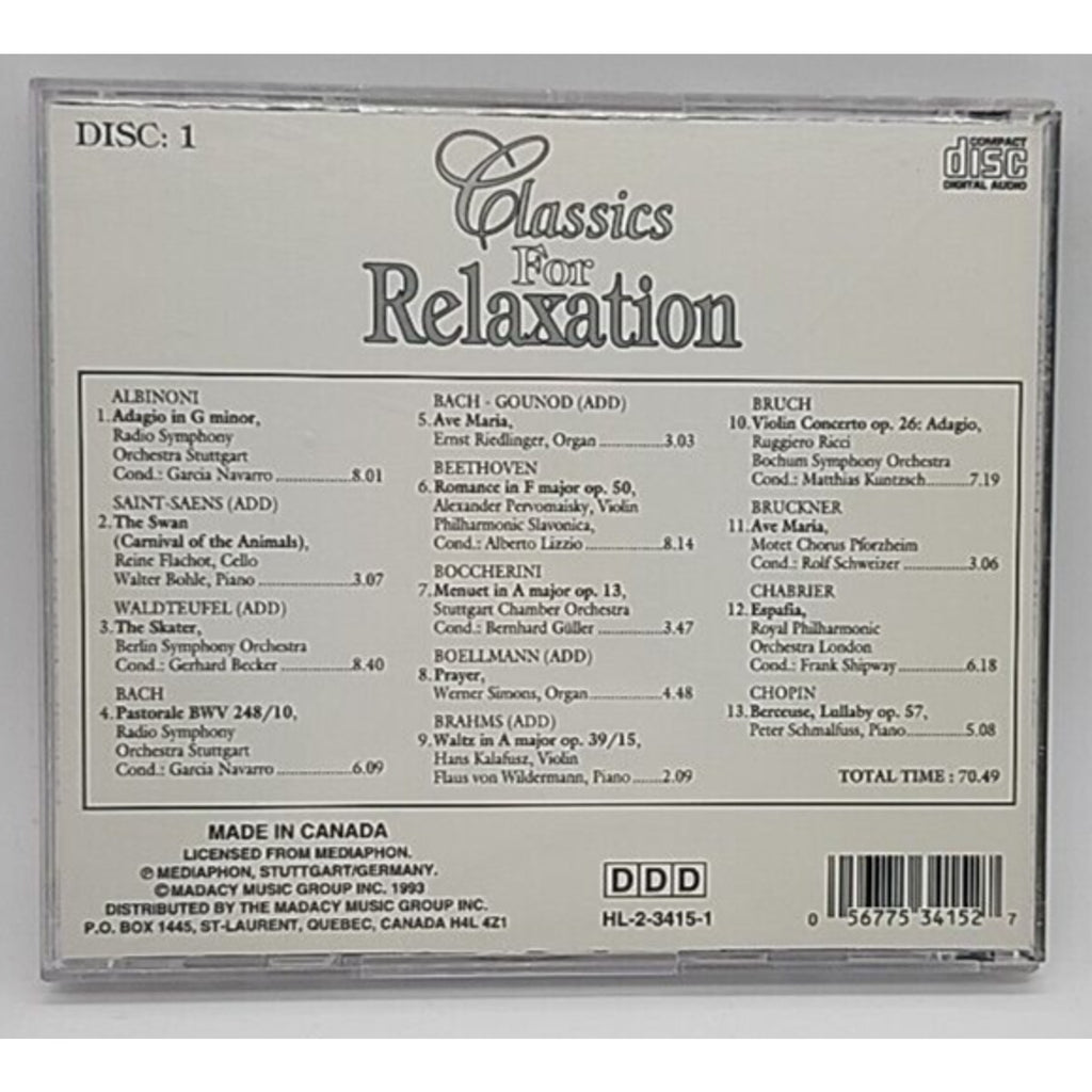 Classics For Relaxation - Disc 1 (CD)