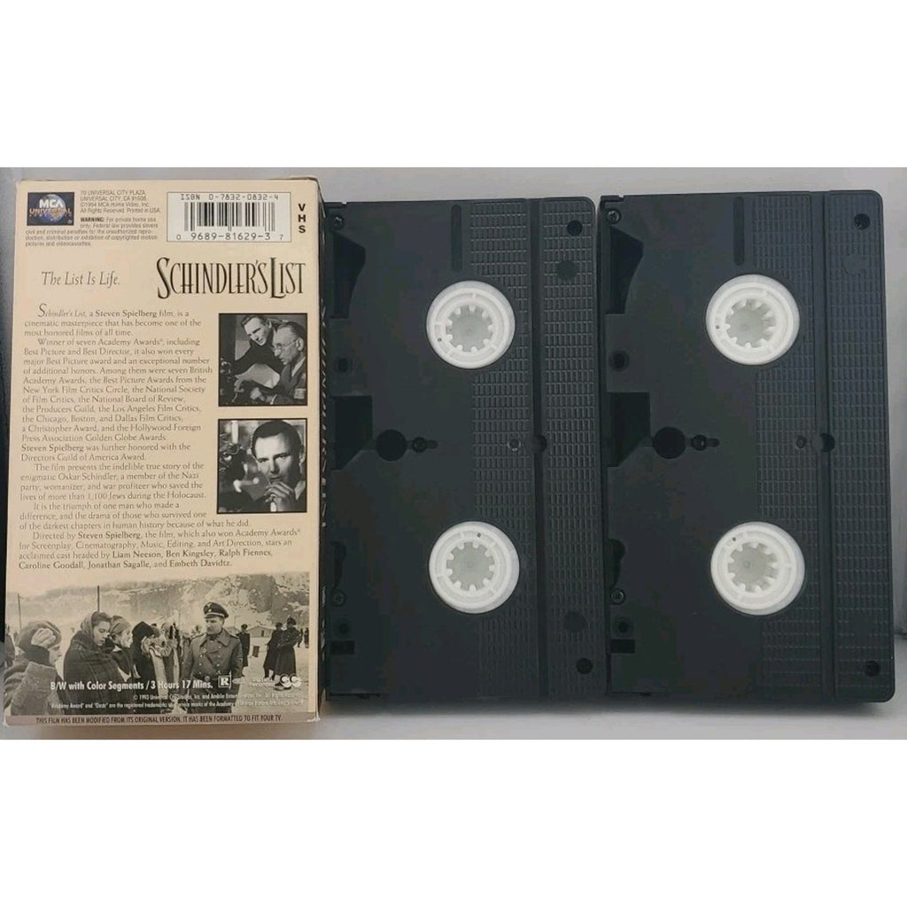 Schindlers List (VHS, 1997, 2-Tape Set)