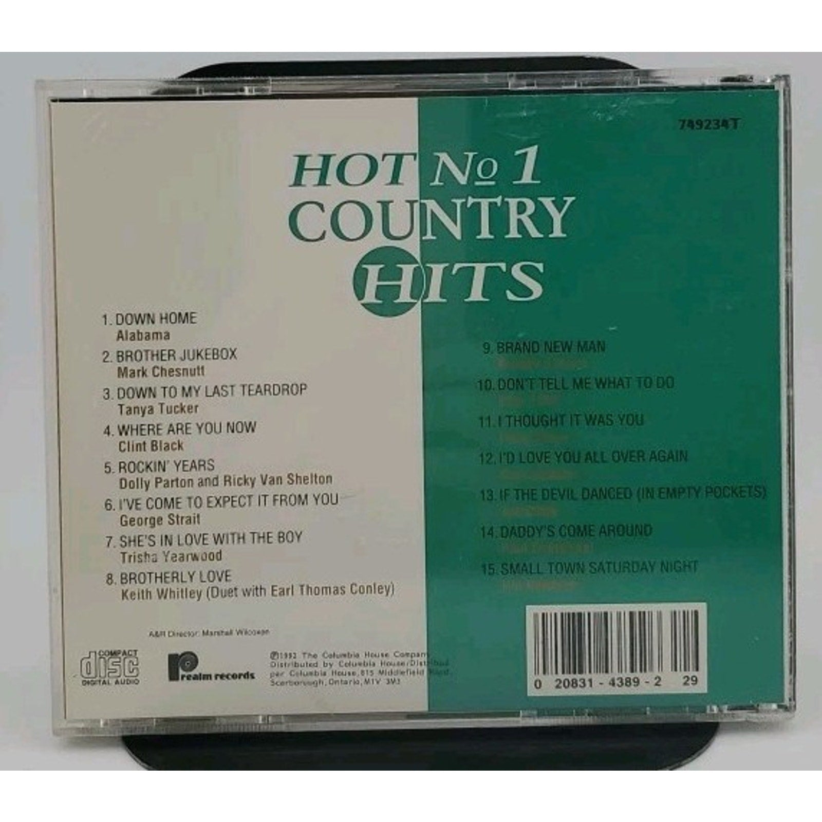 Realm Records Hot No 1 Country Hits Label: ‎– 1992 CD