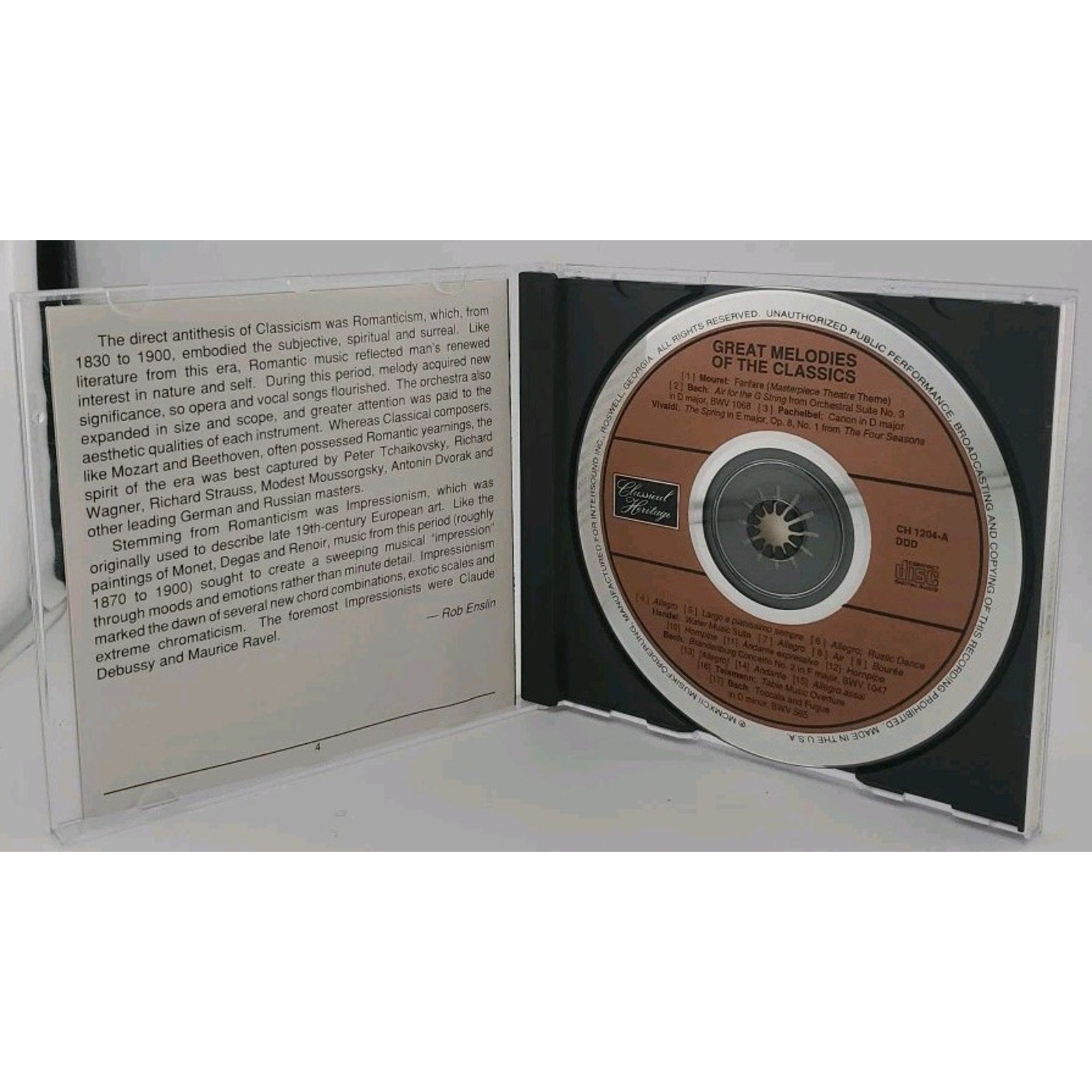 Great Melodies of the Classics by Various Artists /CD, Oct-1994, 4 Discs,