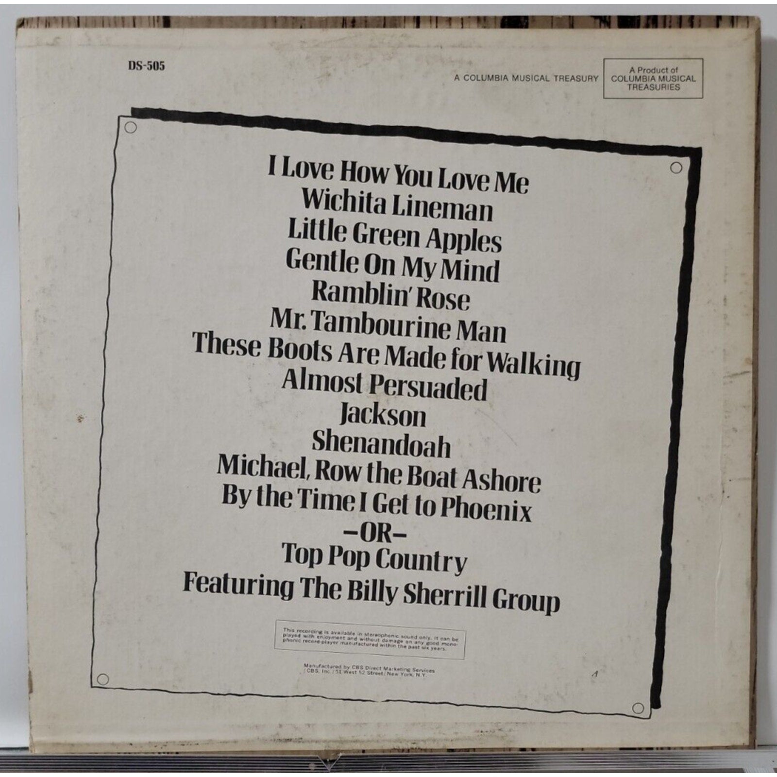 The Billy Sherrill Singers – Top Pop Country (Record)