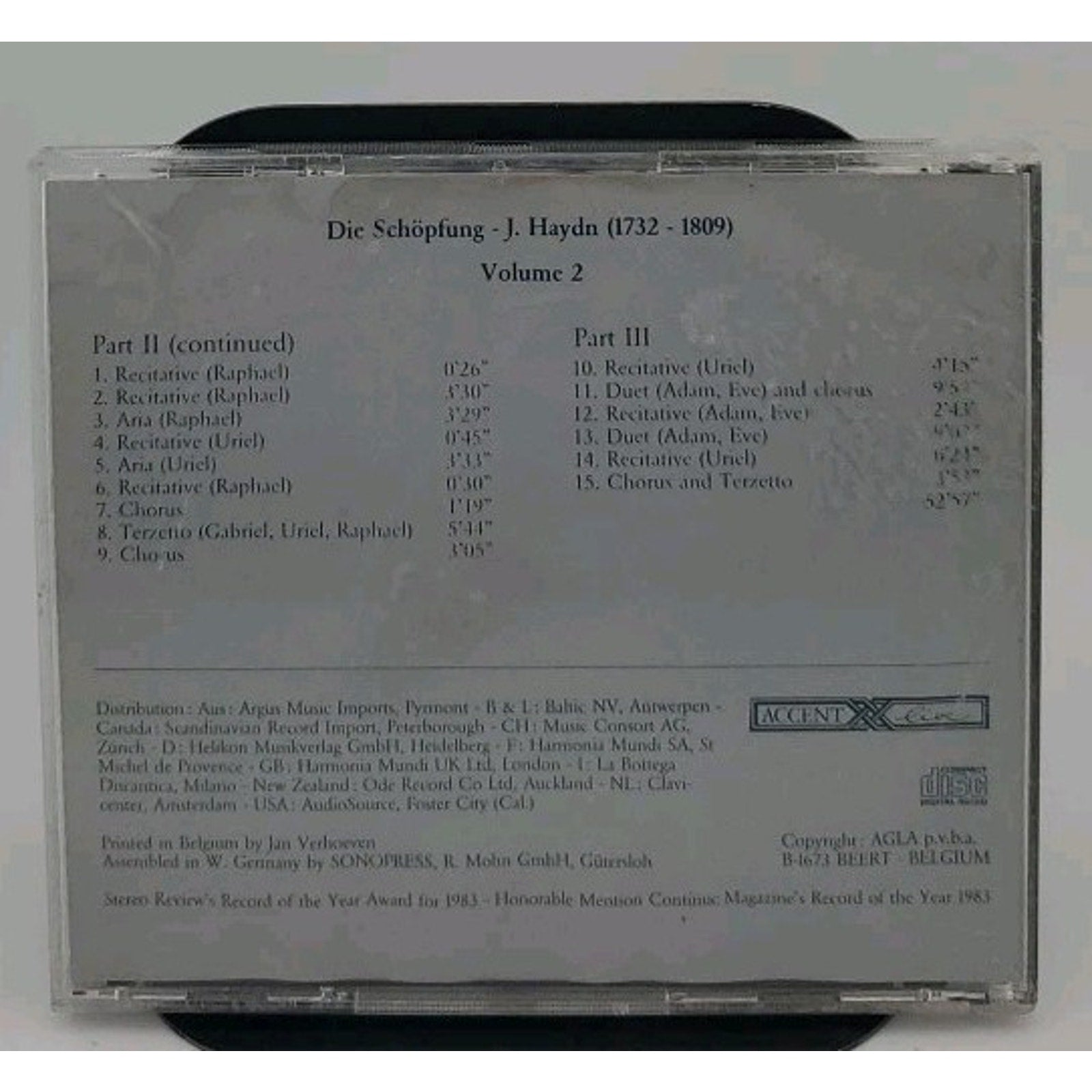 Joseph Haydn Die Schoepfung Schopfung CD Volume 2 1983