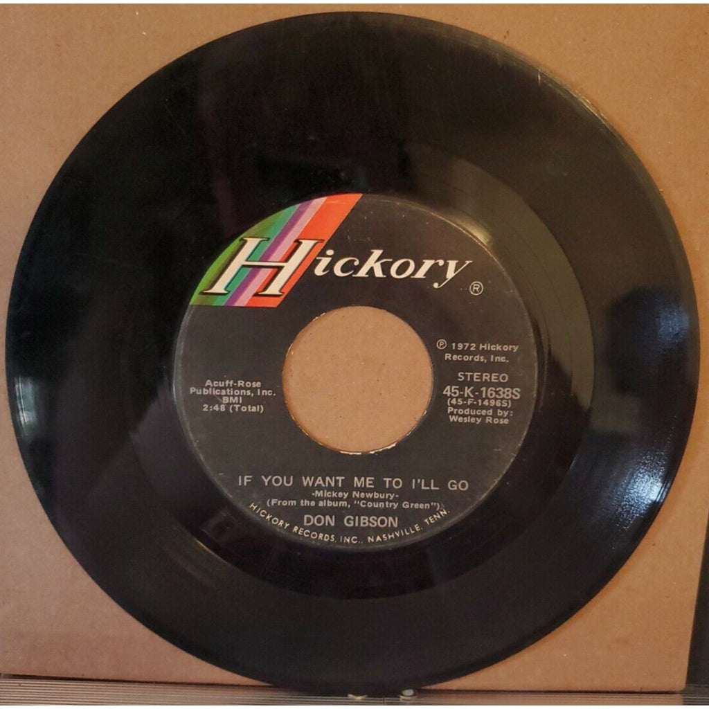 Country 45 Don Gibson - Woman (Sensuous Woman) / If You Want Me To I'Ll Go On Hi