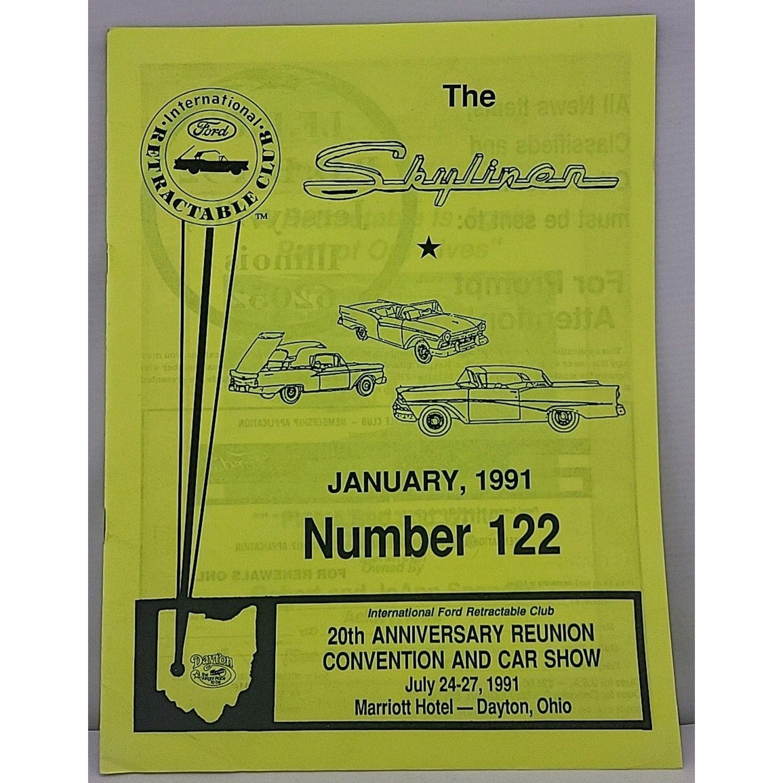 The Skyliner - International Retractable Club - January 1991 Number 122