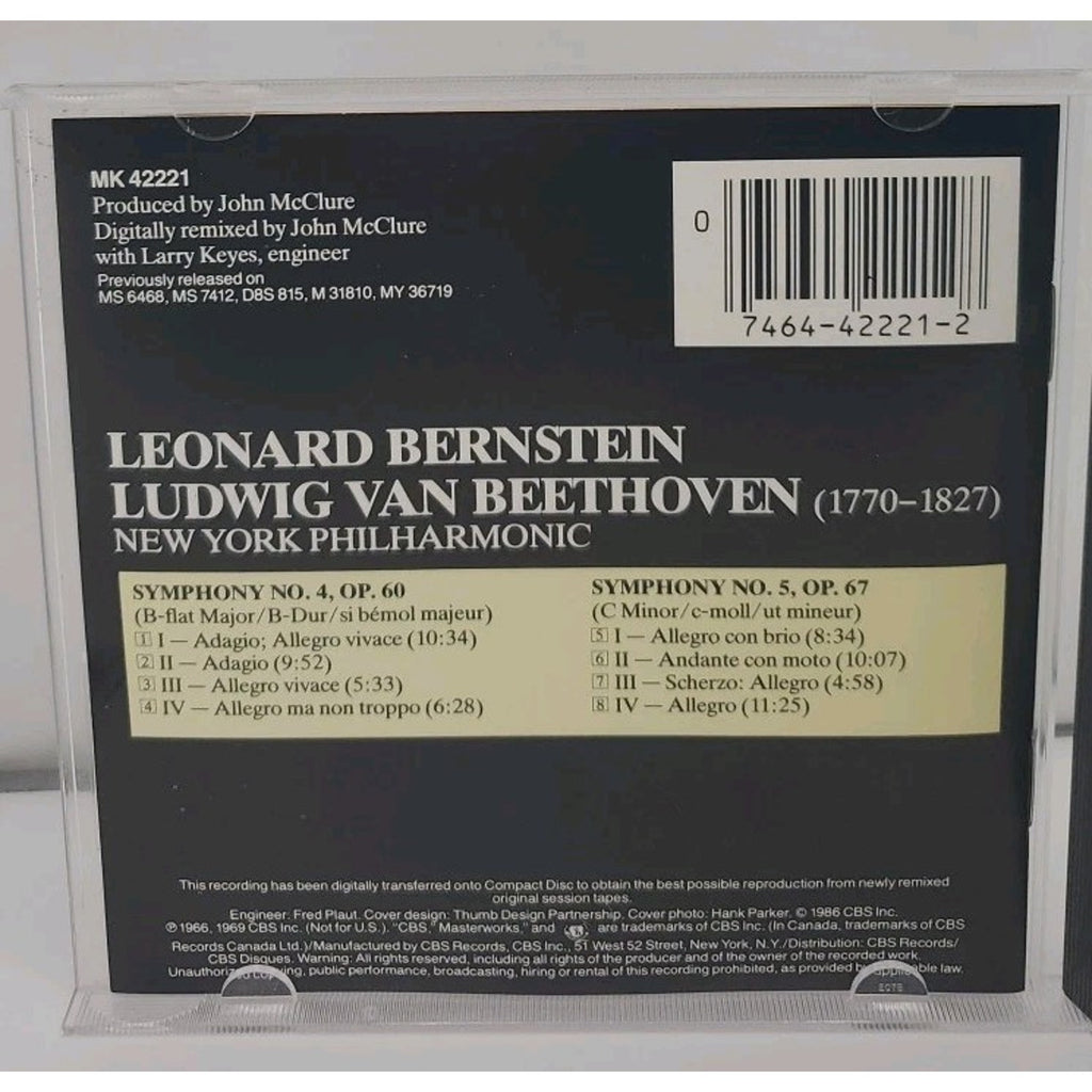 Beethoven: Symphonies Nos. 4 & 5 (CD, CBS Records)