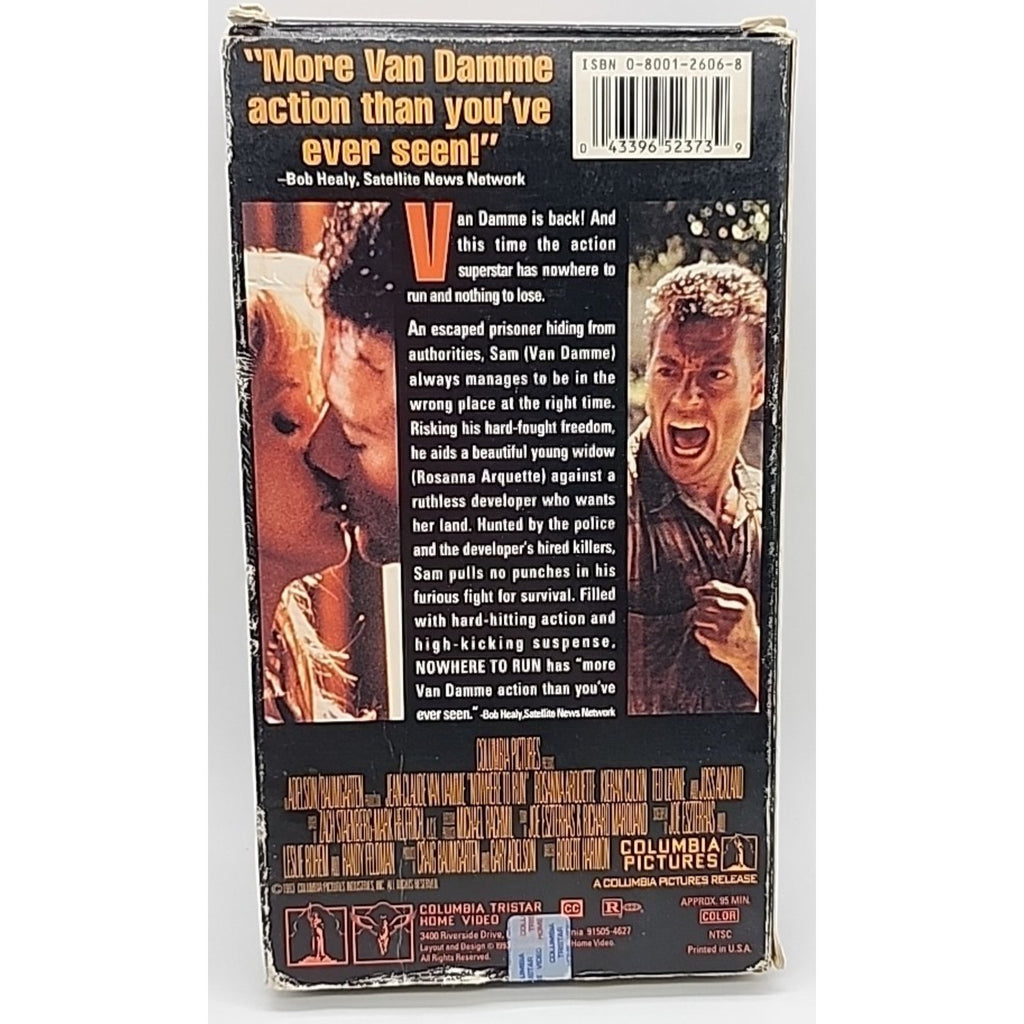 Nowhere to Run (VHS, 1993, Closed captioned)