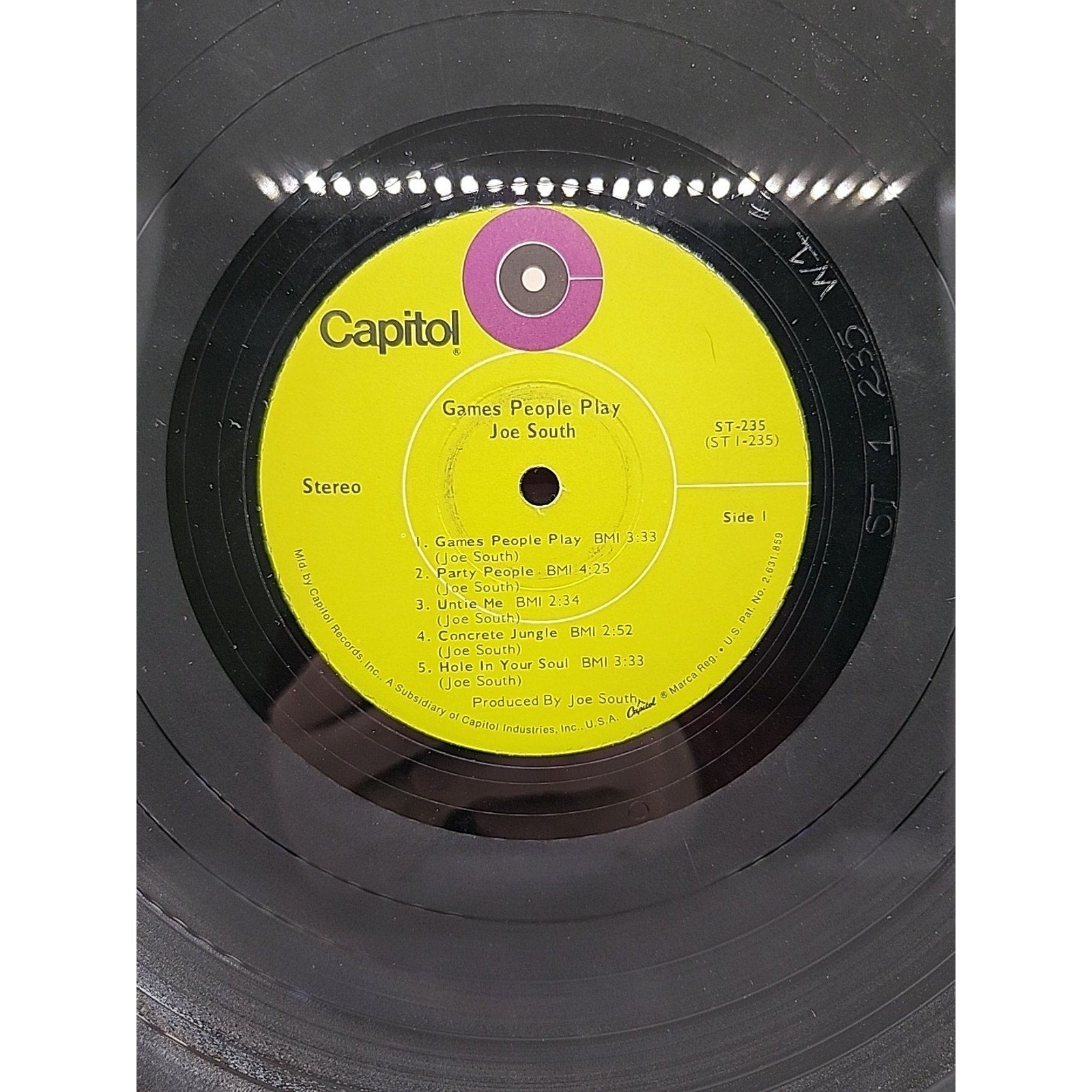 Joe South - Games People Play (ST-235) 1969 Rock 12" (Record)