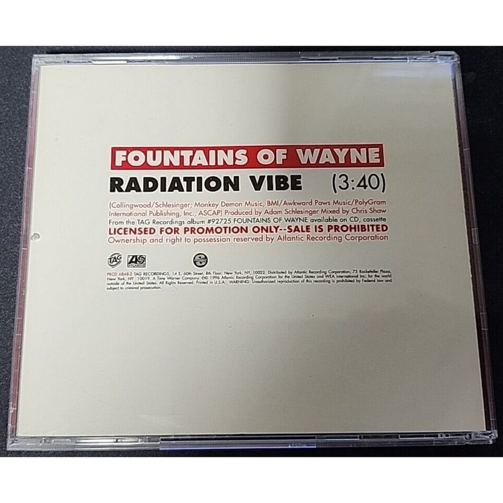 Fountains Of Wayne. Radiation Vibe. Promo Only Cd Single