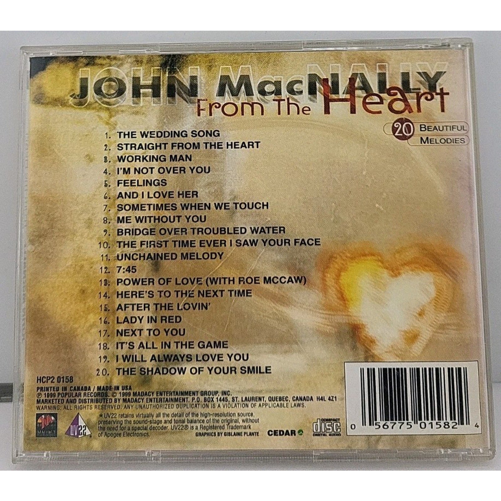 From the Heart by John MacNally (CD, Jun-2001, Madacy)