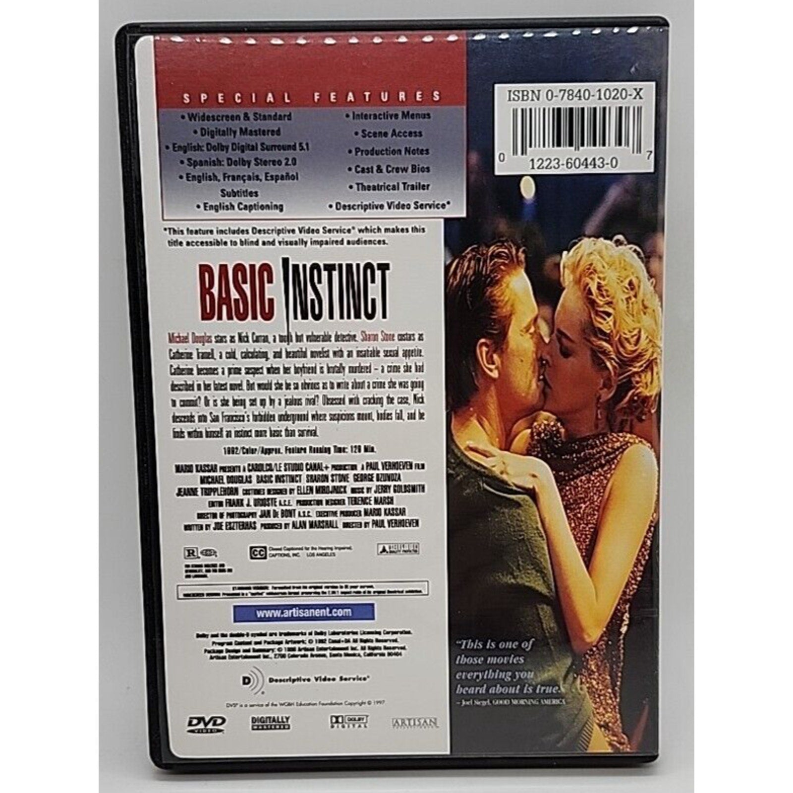 Basic Instinct (DVD, 1997)