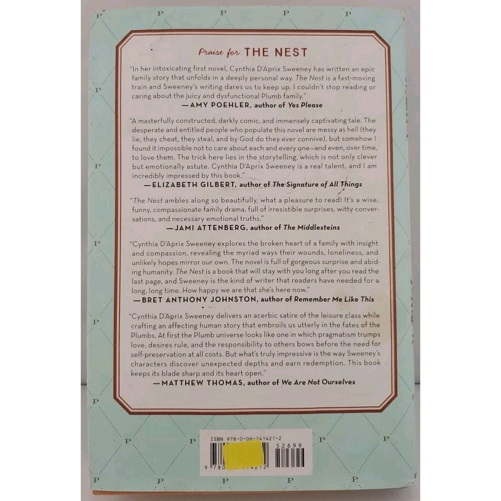 Nest by Cynthia D'Aprix Sweeney (2016, Hardcover)