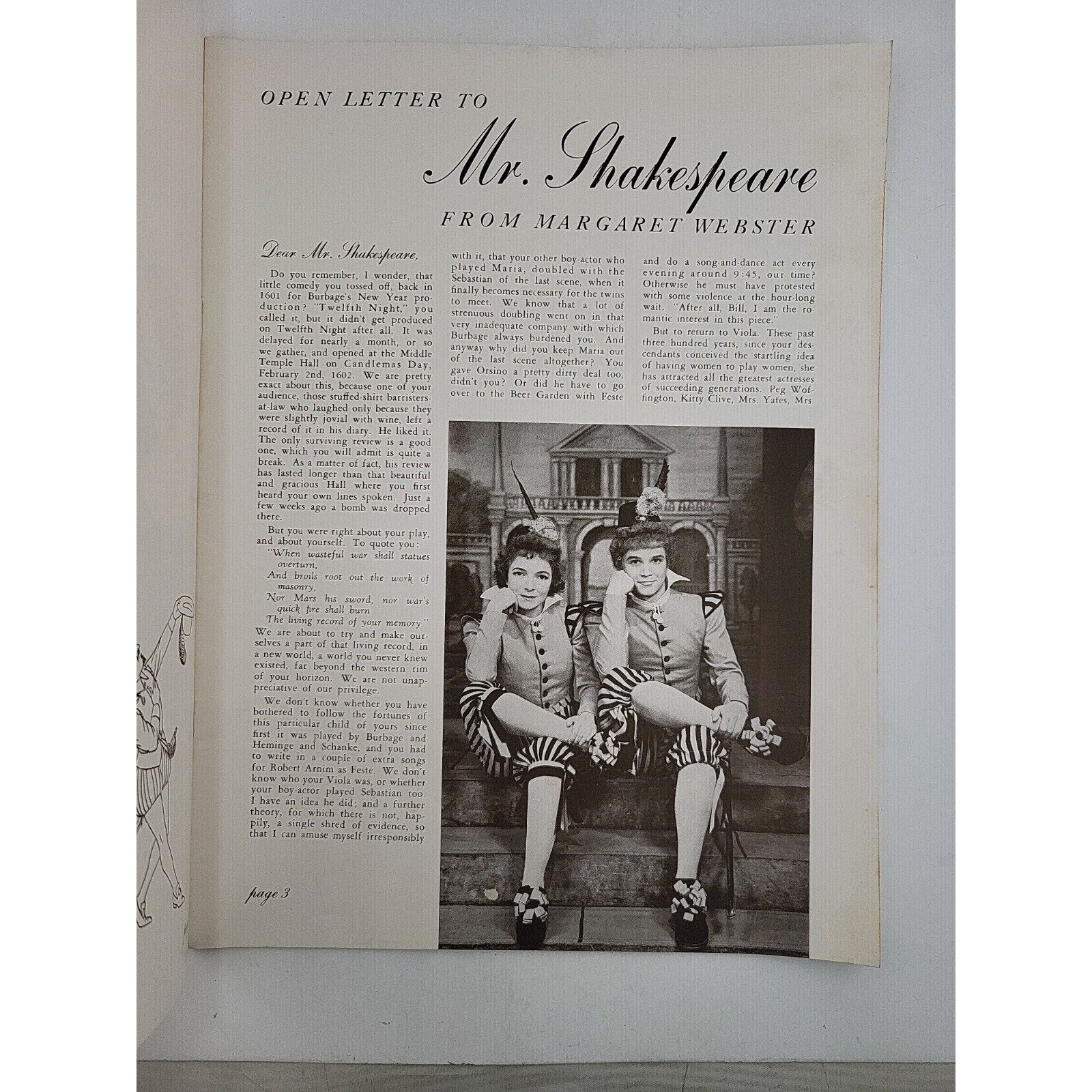1930s-40s Helen Hayes in Twelfth Night Theater Program