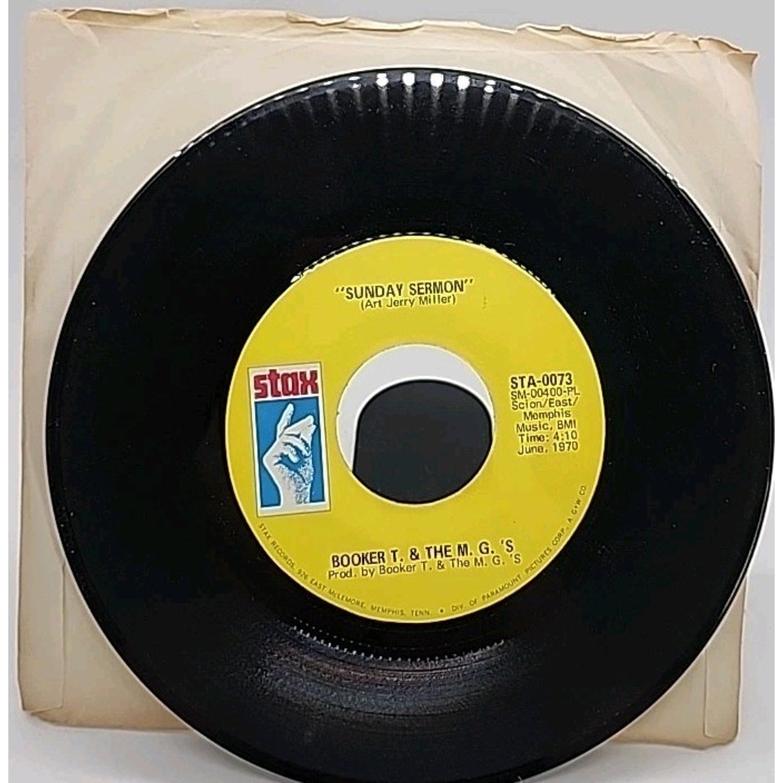 Booker T. & The M.g.'s - Sunday Sermon/ Something 7" Record 45RPM Single
