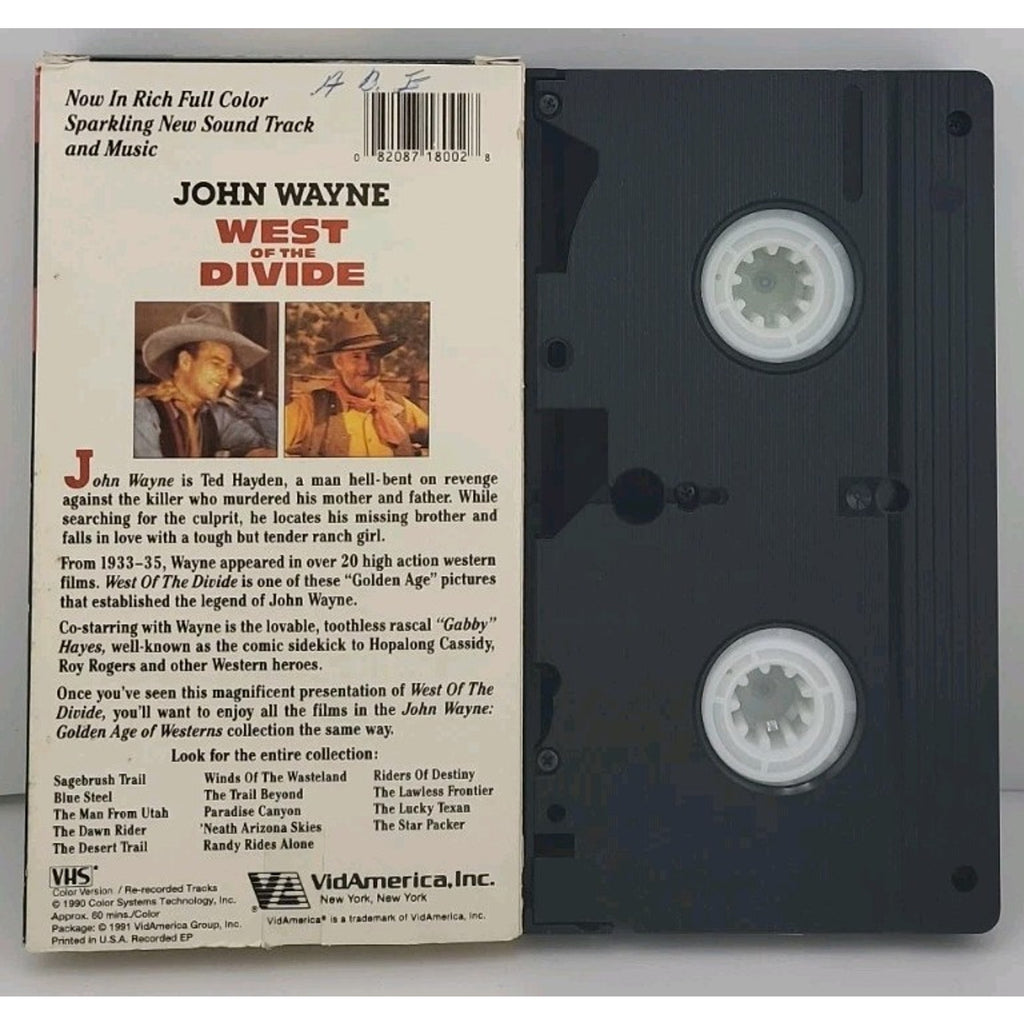 West of The Divide John Wayne VHS Western Color Version