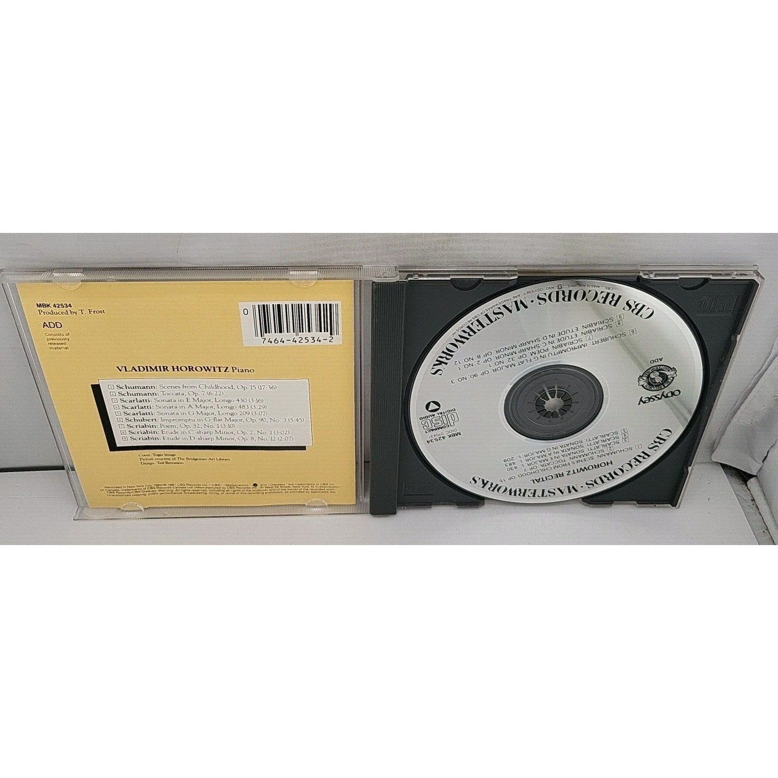 Horowitz Recital by Vladimir Horowitz, piano (CD, 1987, CBS Odyssey)