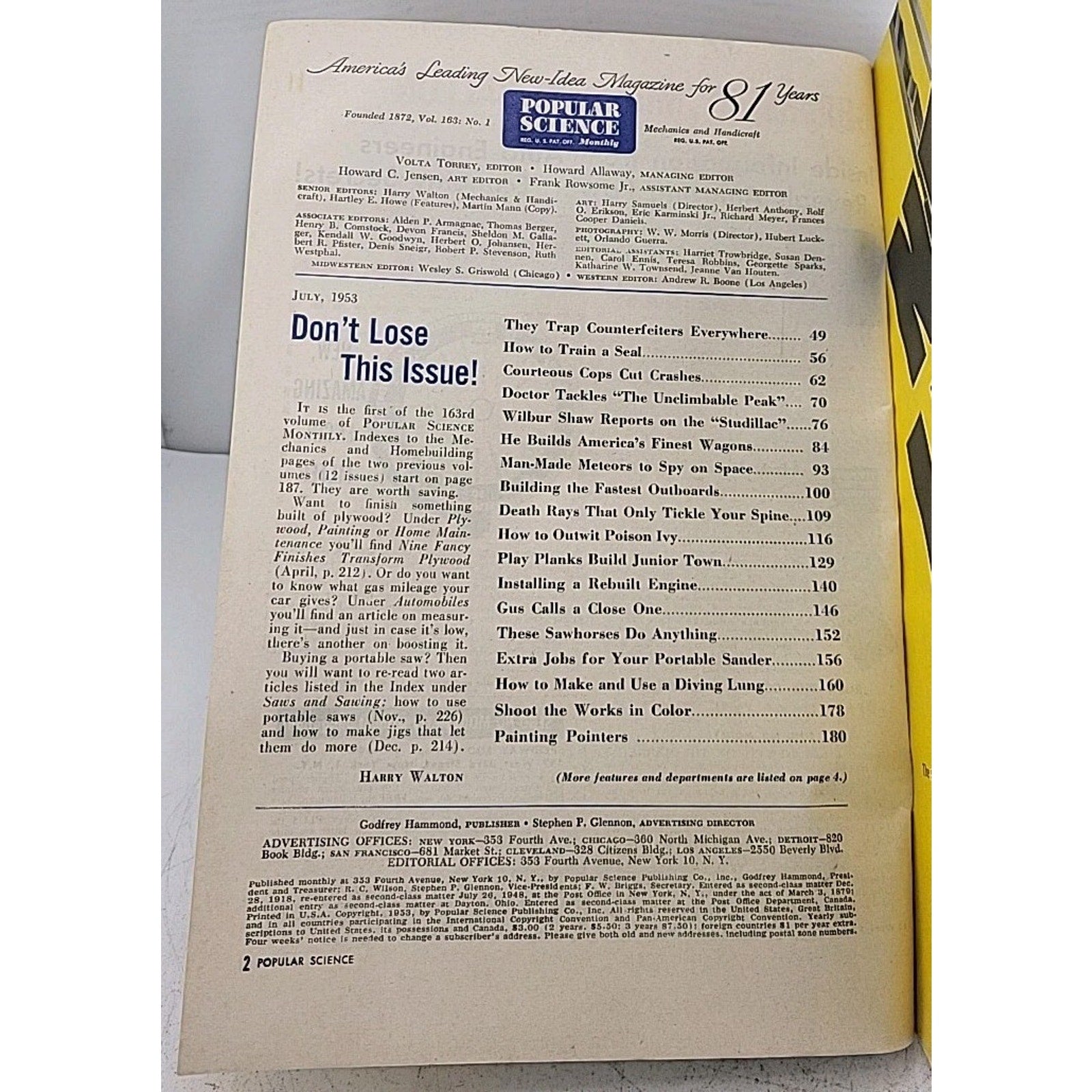 Popular Science Monthly - July 1953 - Mechanics-Autos-Homebuilding - Vol.163...
