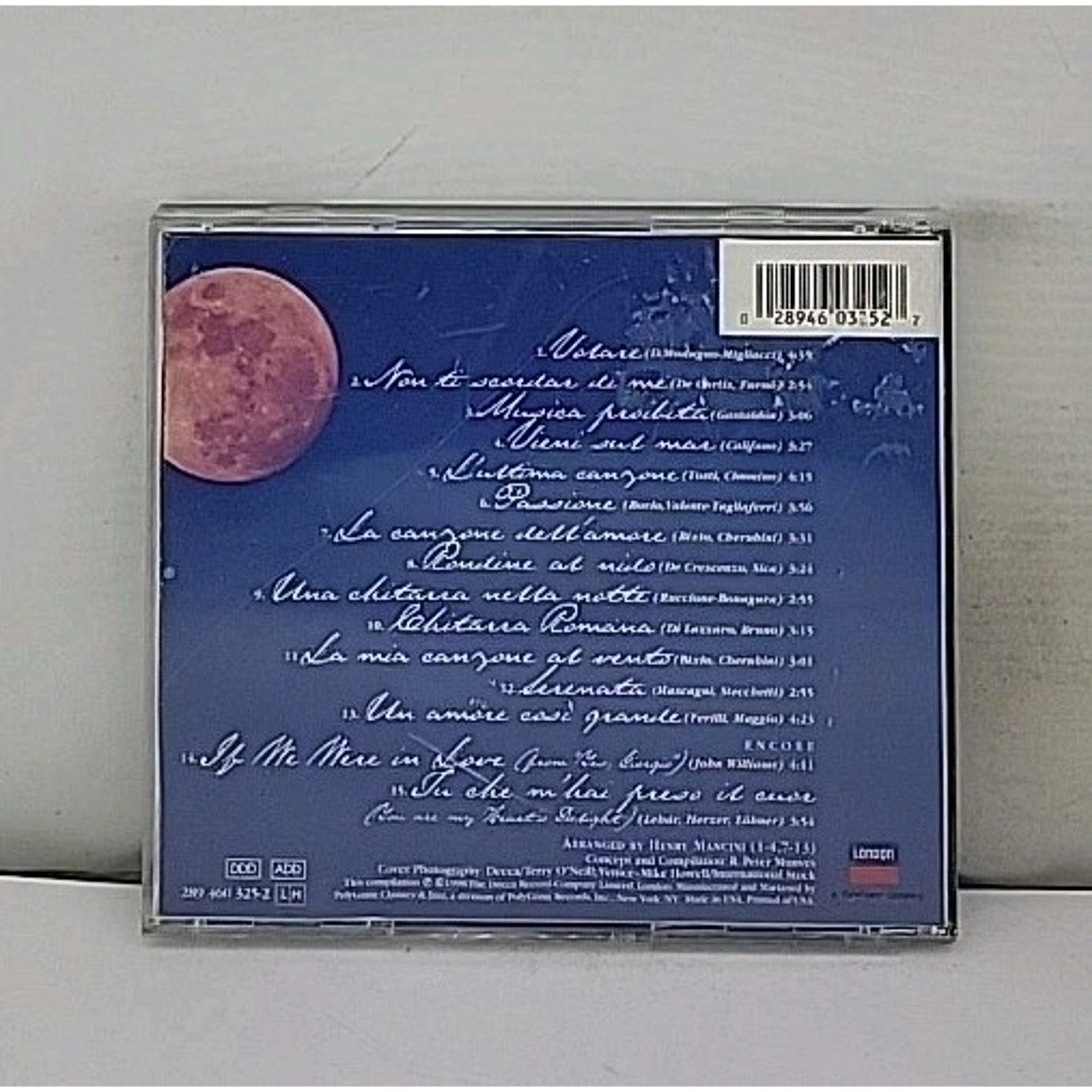 Notte D' Amore-Popular Italian by Luciano Pavarotti (CD, 1998)
