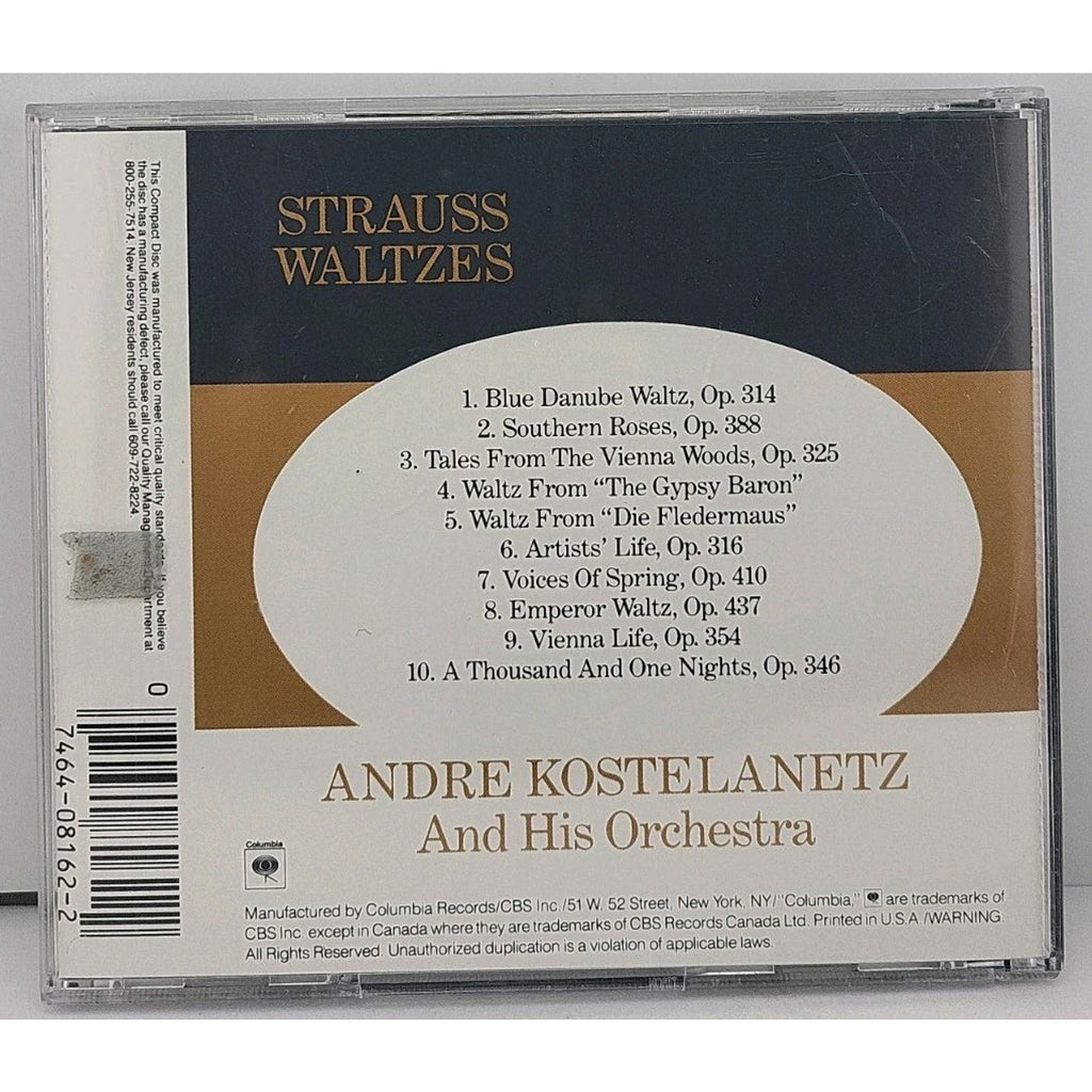 Strauss Waltzes by André Kostelanetz & His Orchestra (CD, Sony Music...