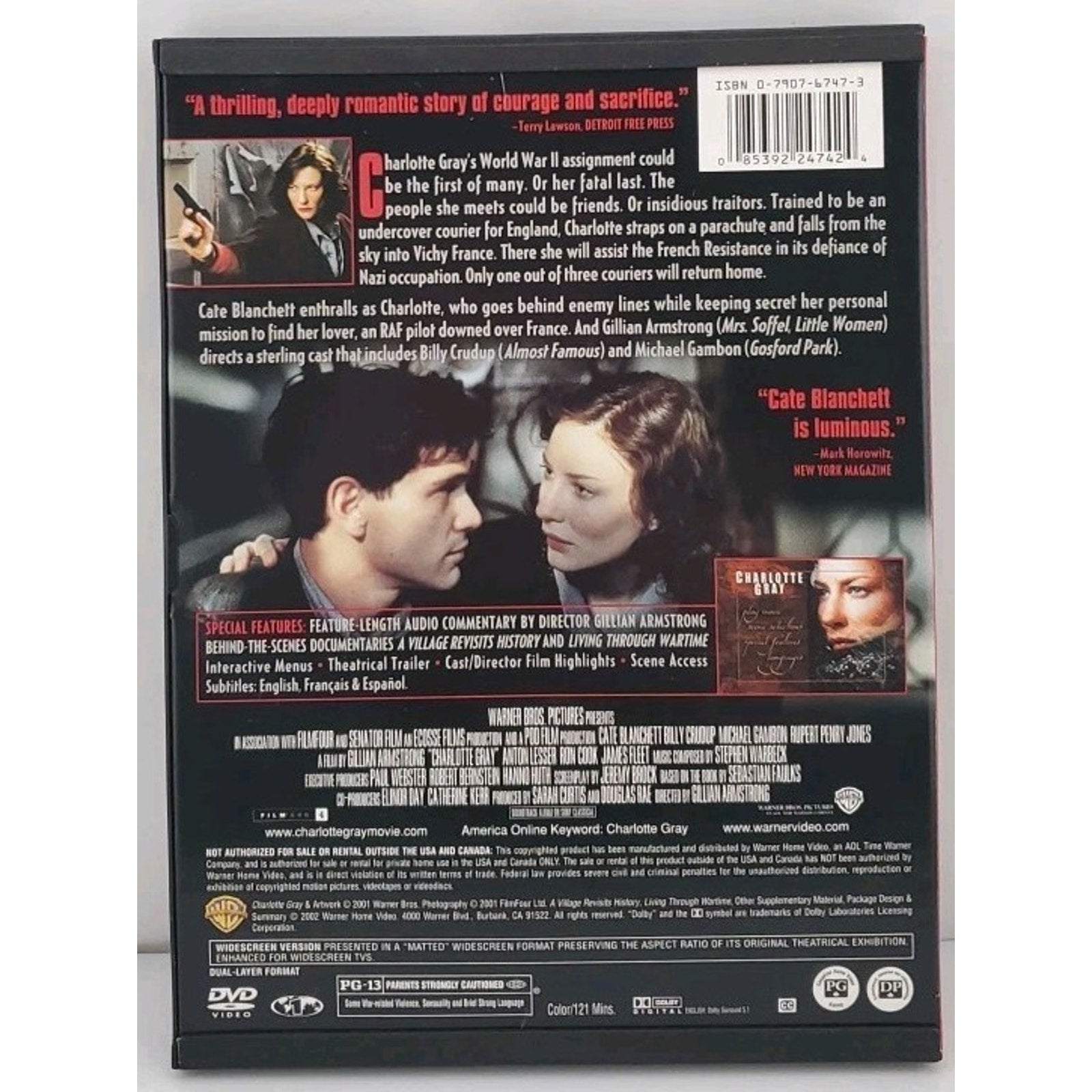 Charlotte Gray (DVD, 2001)