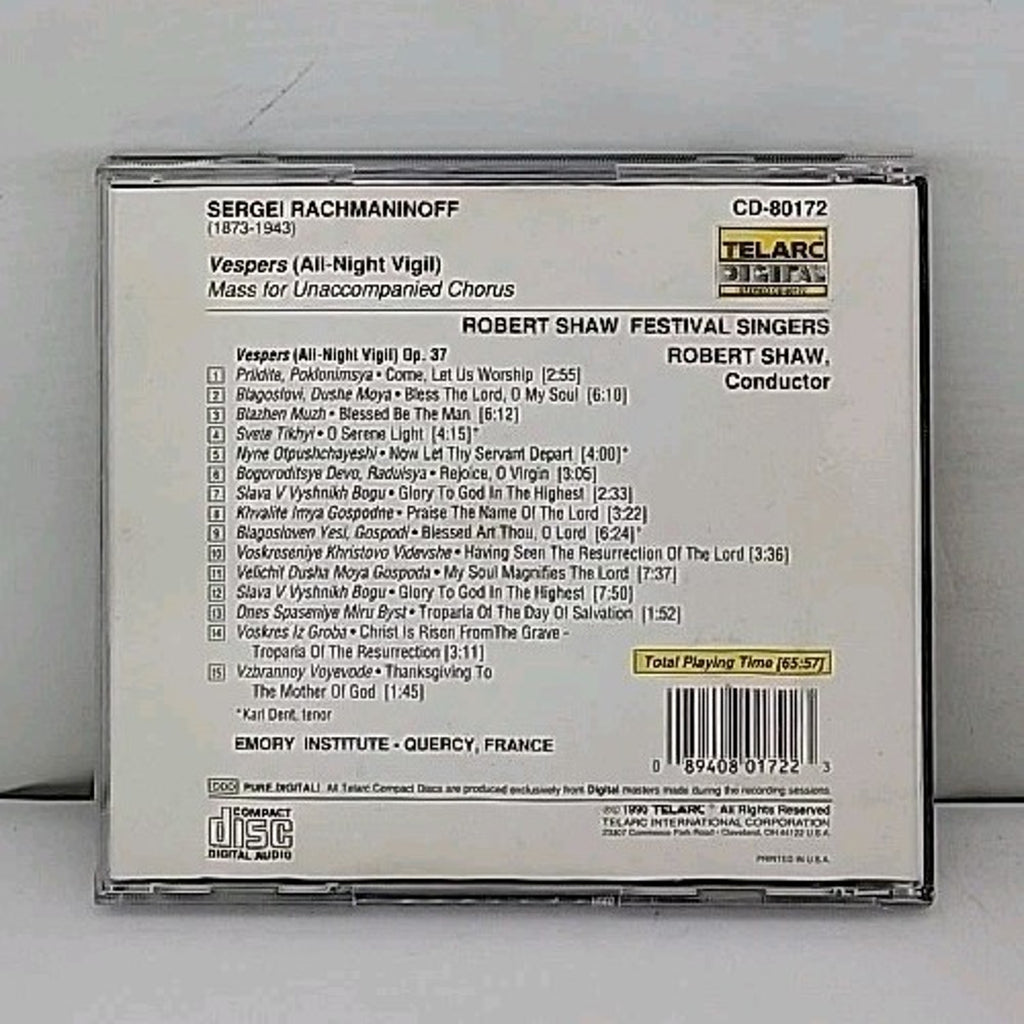 Vespers (A Cappella) by Robert Shaw (CD, 1990)