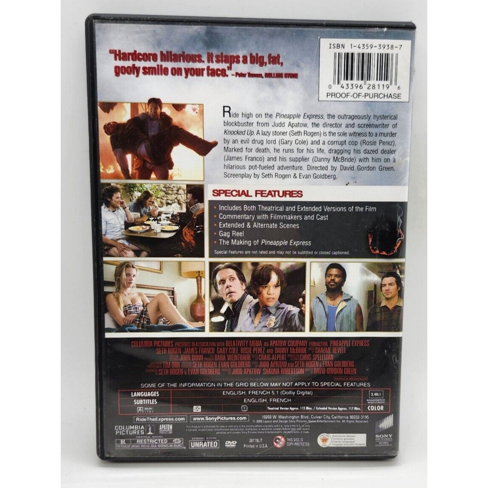 Pineapple Express (DVD, 2009, Unrated/ Single Disc Version)