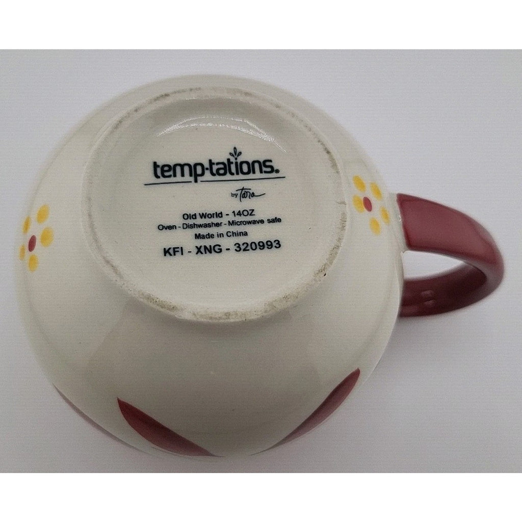 Temp-tations by Tara Old World Cranberry 14oz Mugs Set of 4