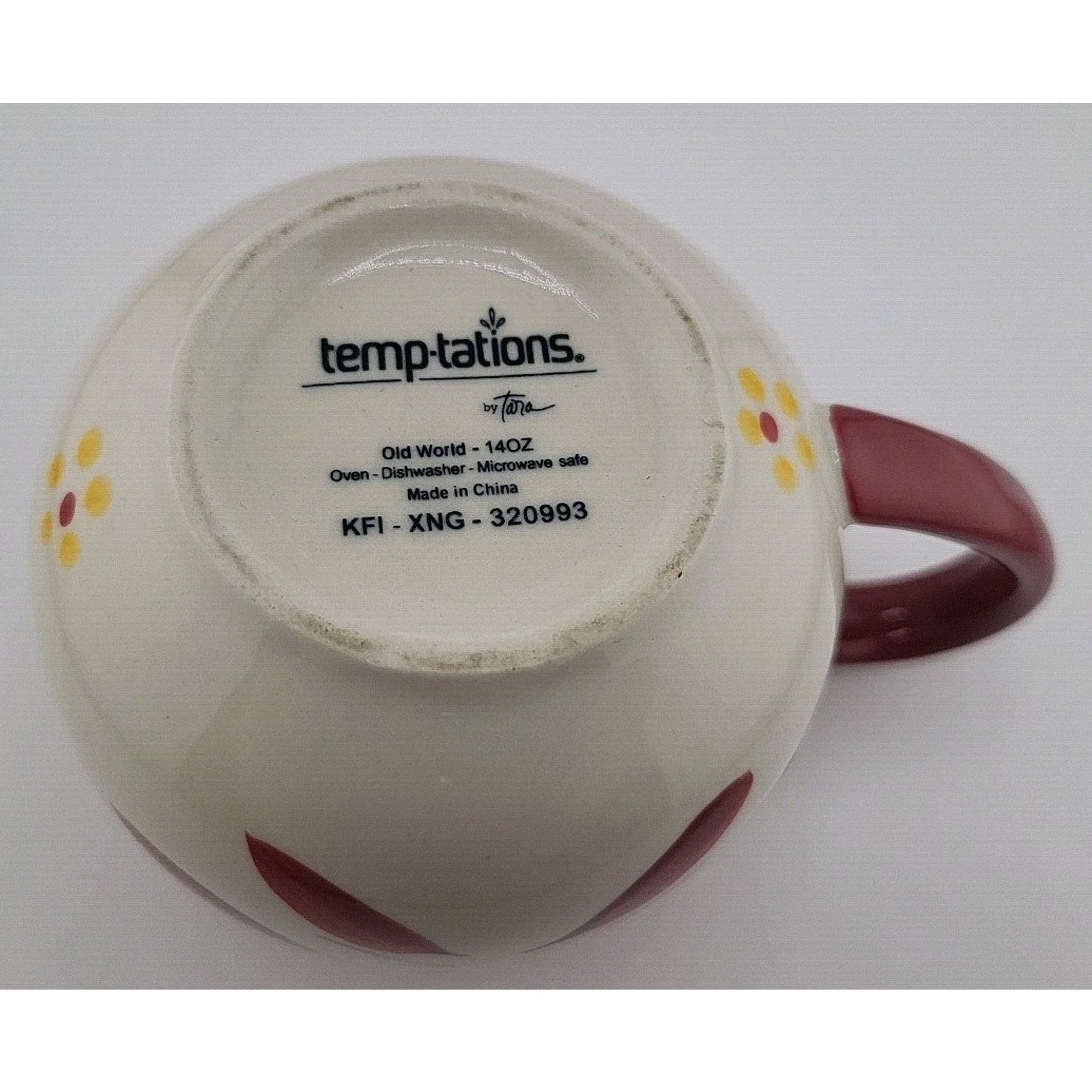 Temp-tations by Tara Old World Cranberry 14oz Mugs Set of 4