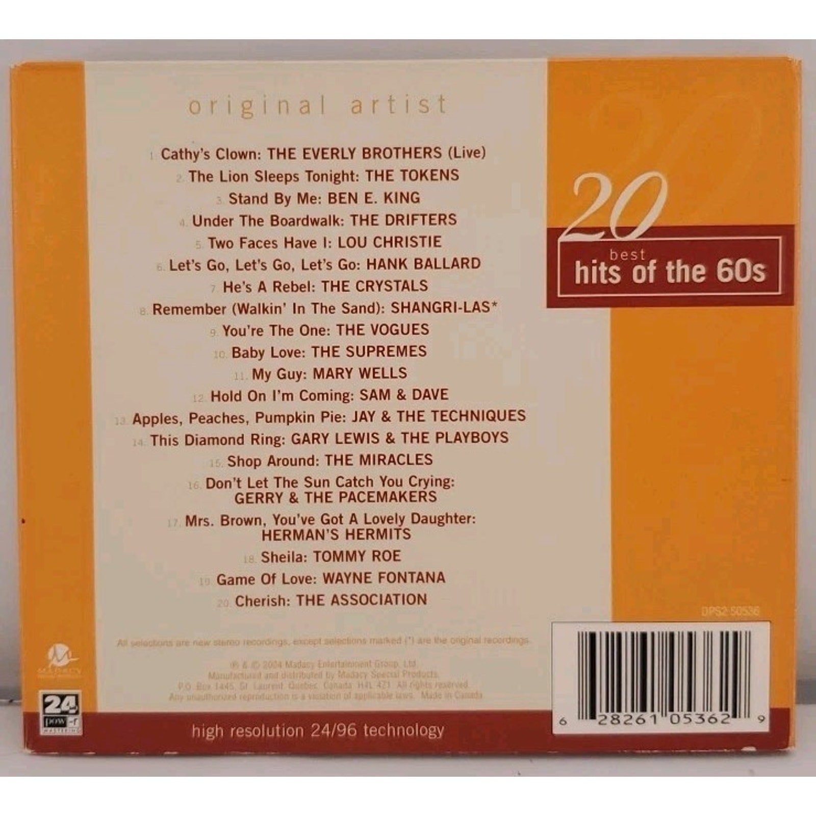 20 Best Rock N' Roll 60s by Various (CD, 2004)