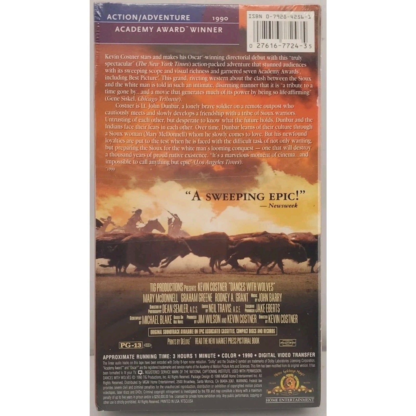 Dances with Wolves (VHS, 1999, Contemporary Classics) *Brand New*