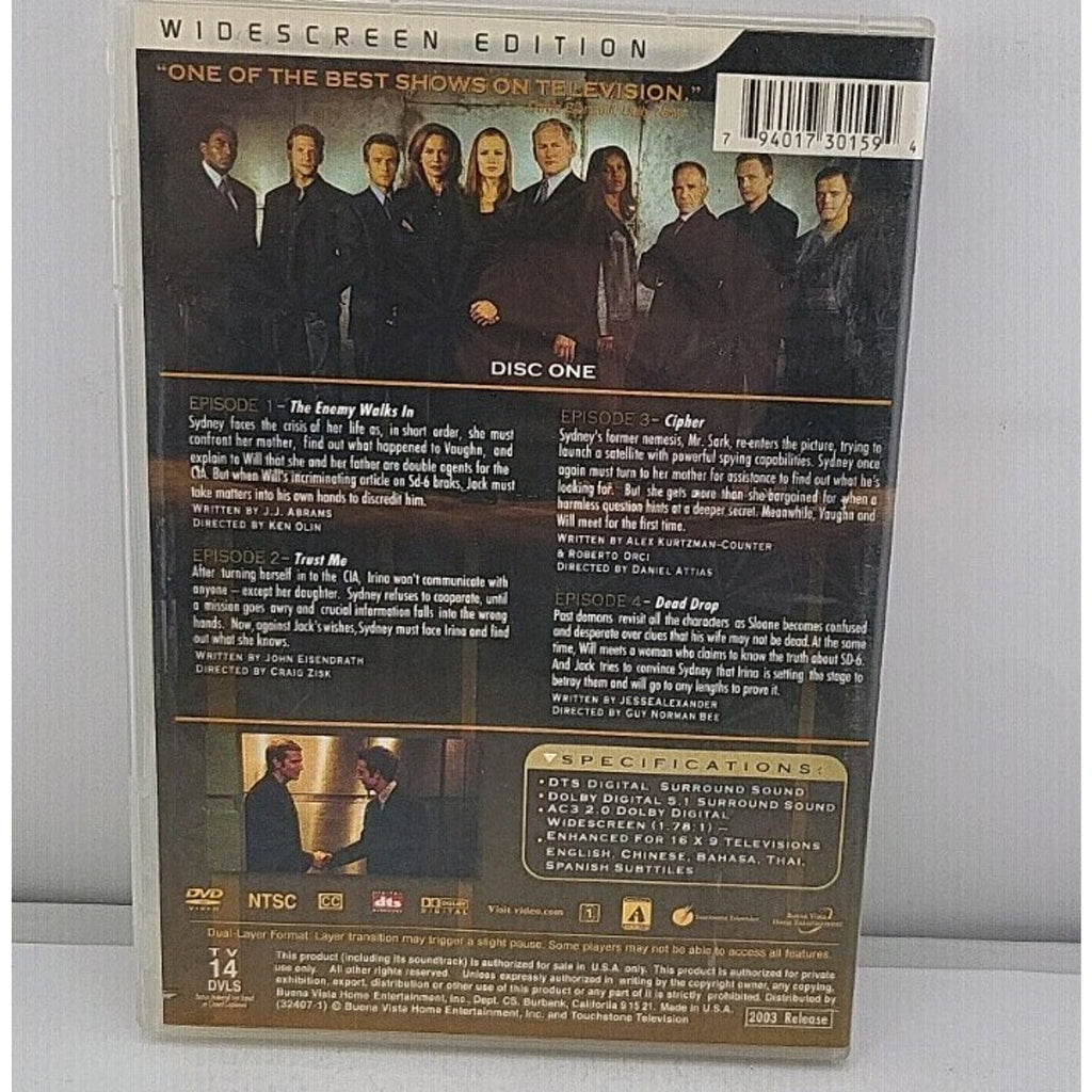 Alias The Second Season Disc 1 Only (DVD)