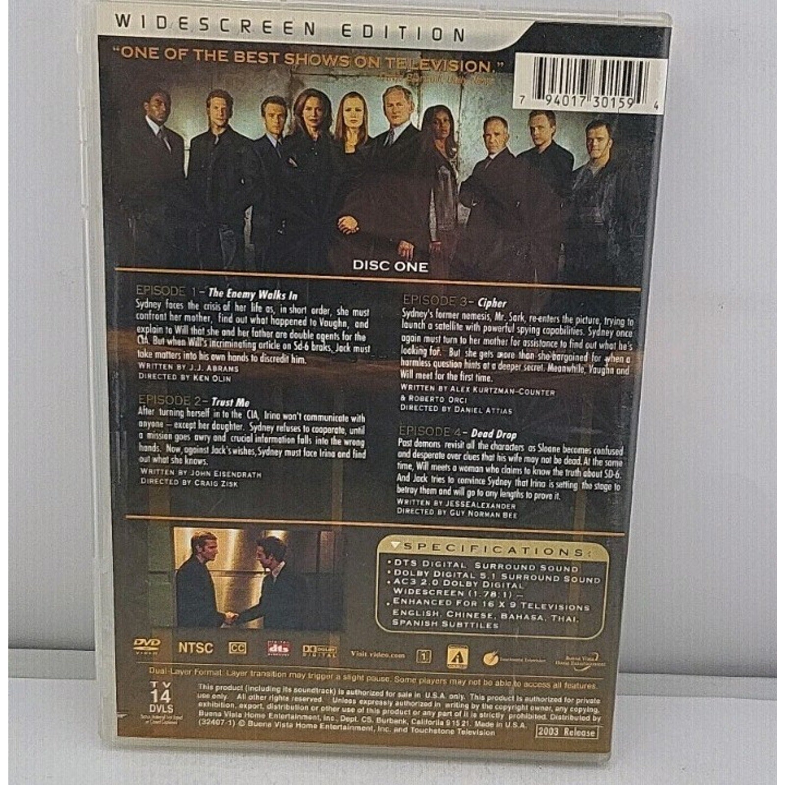 Alias The Second Season Disc 1 Only (DVD)