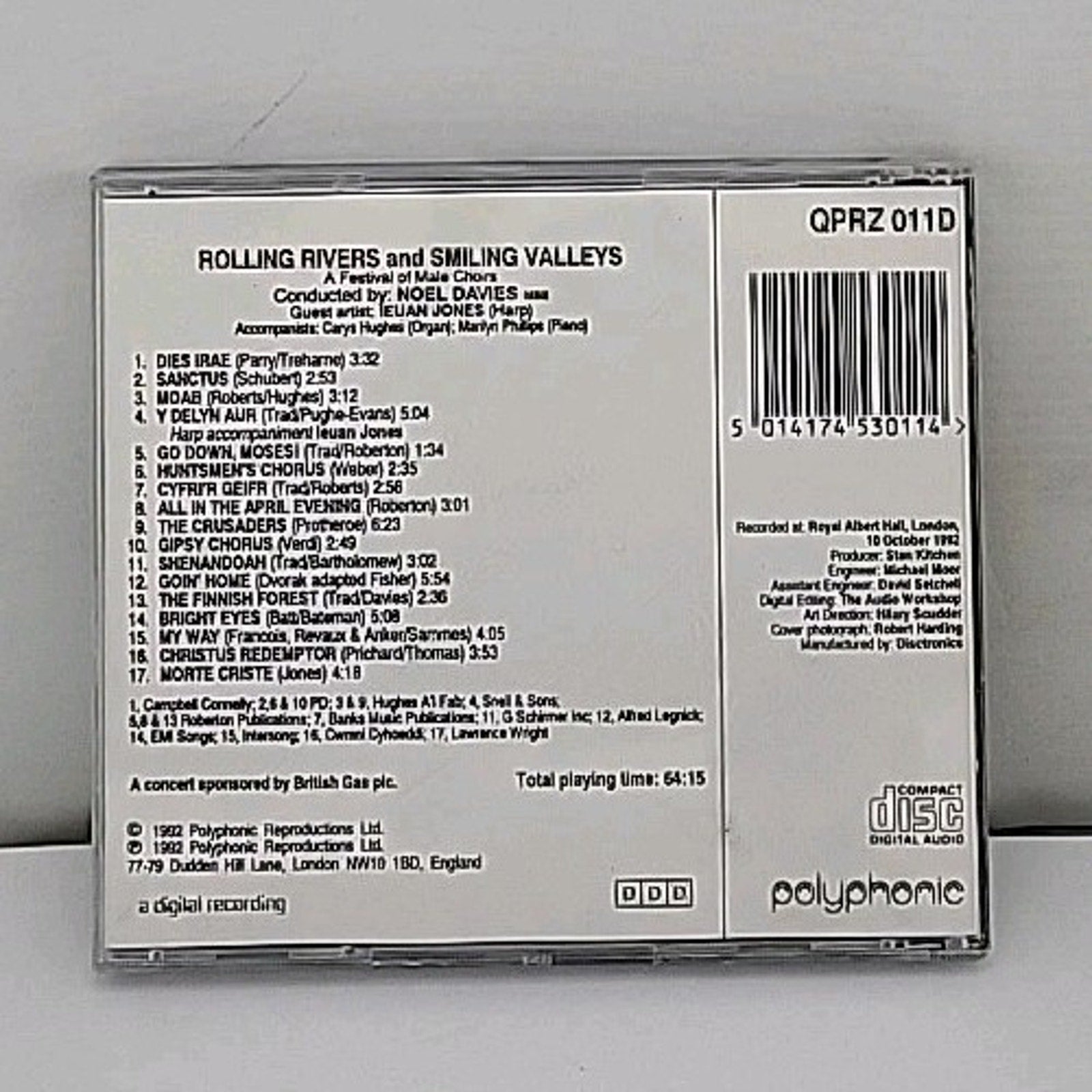 Rolling Rivers and Smiling Valleys CD Male Choirs Noel Davies