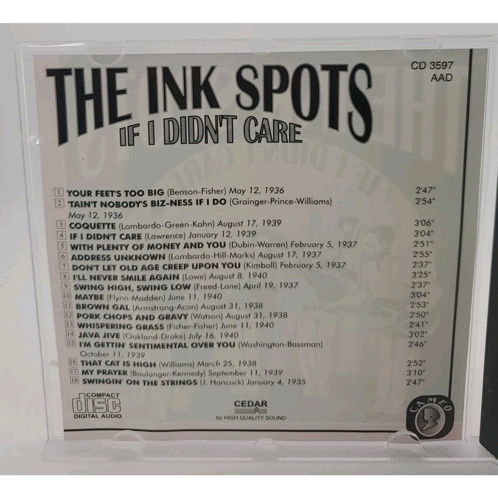 If I Didn't Care by The Ink Spots (CD, 1997)