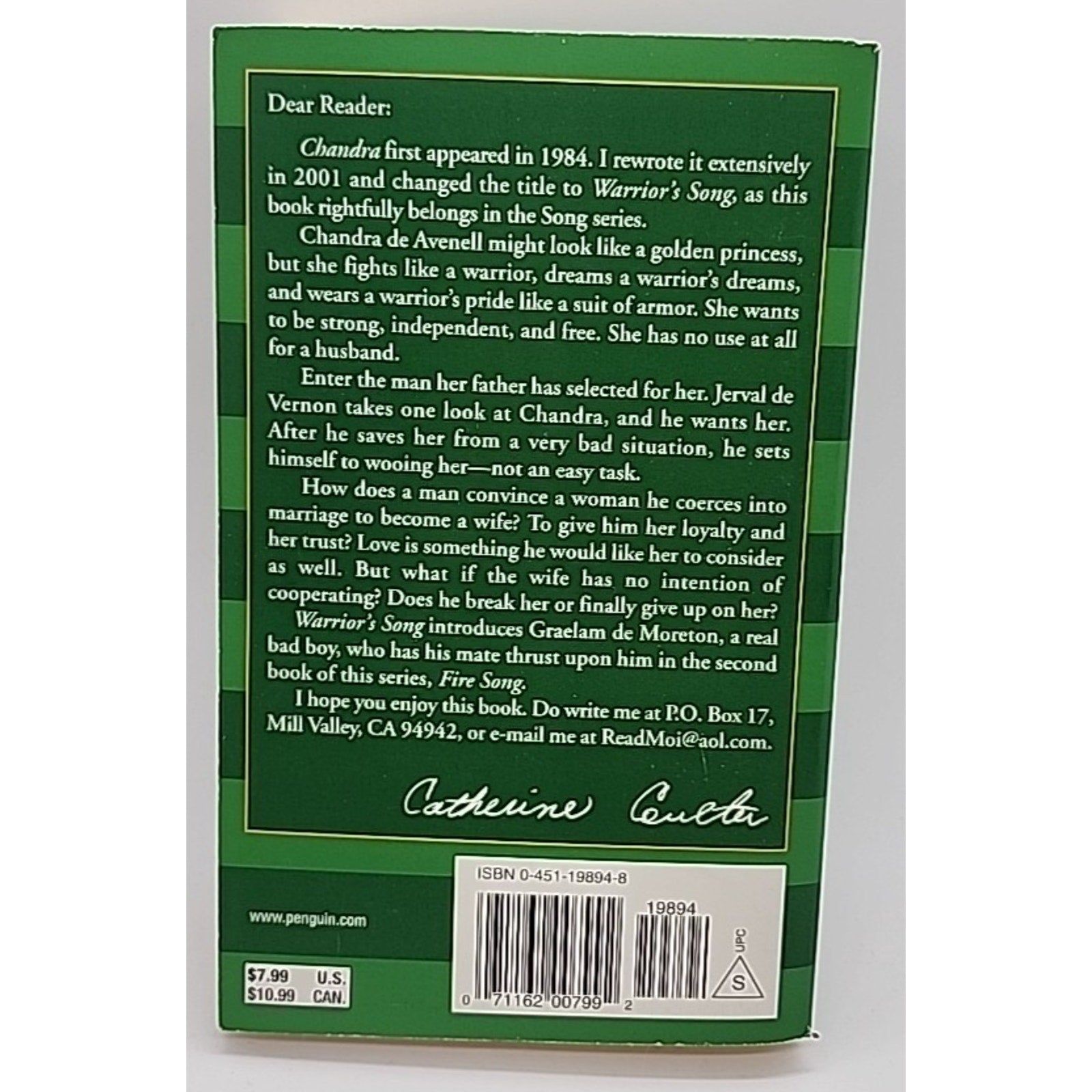 Warrior's Song by Catherine Coulter (2001, Mass Market)